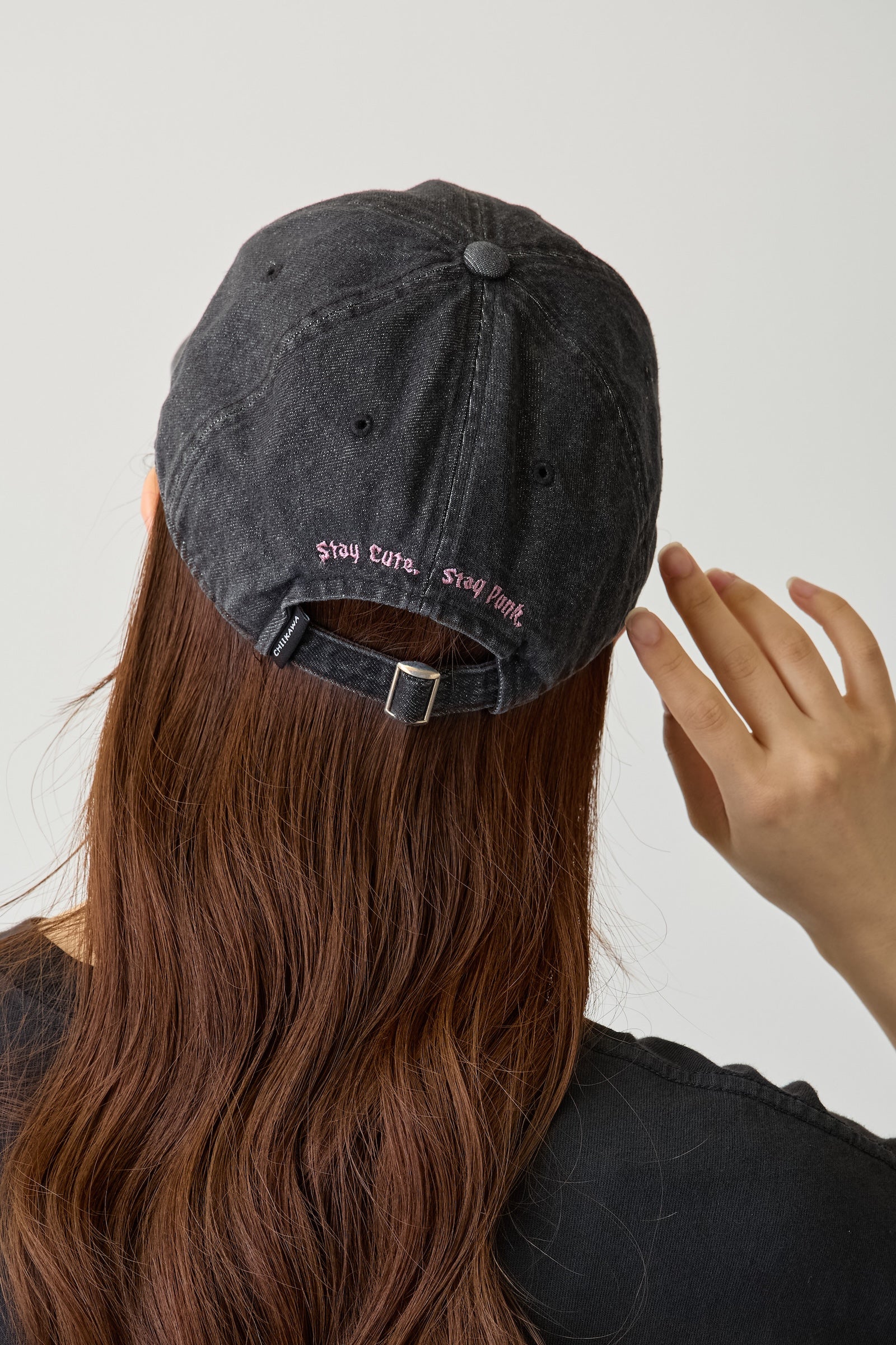 ちいかわ キャップ  STAY CUTE STAY PUNK ブラック
