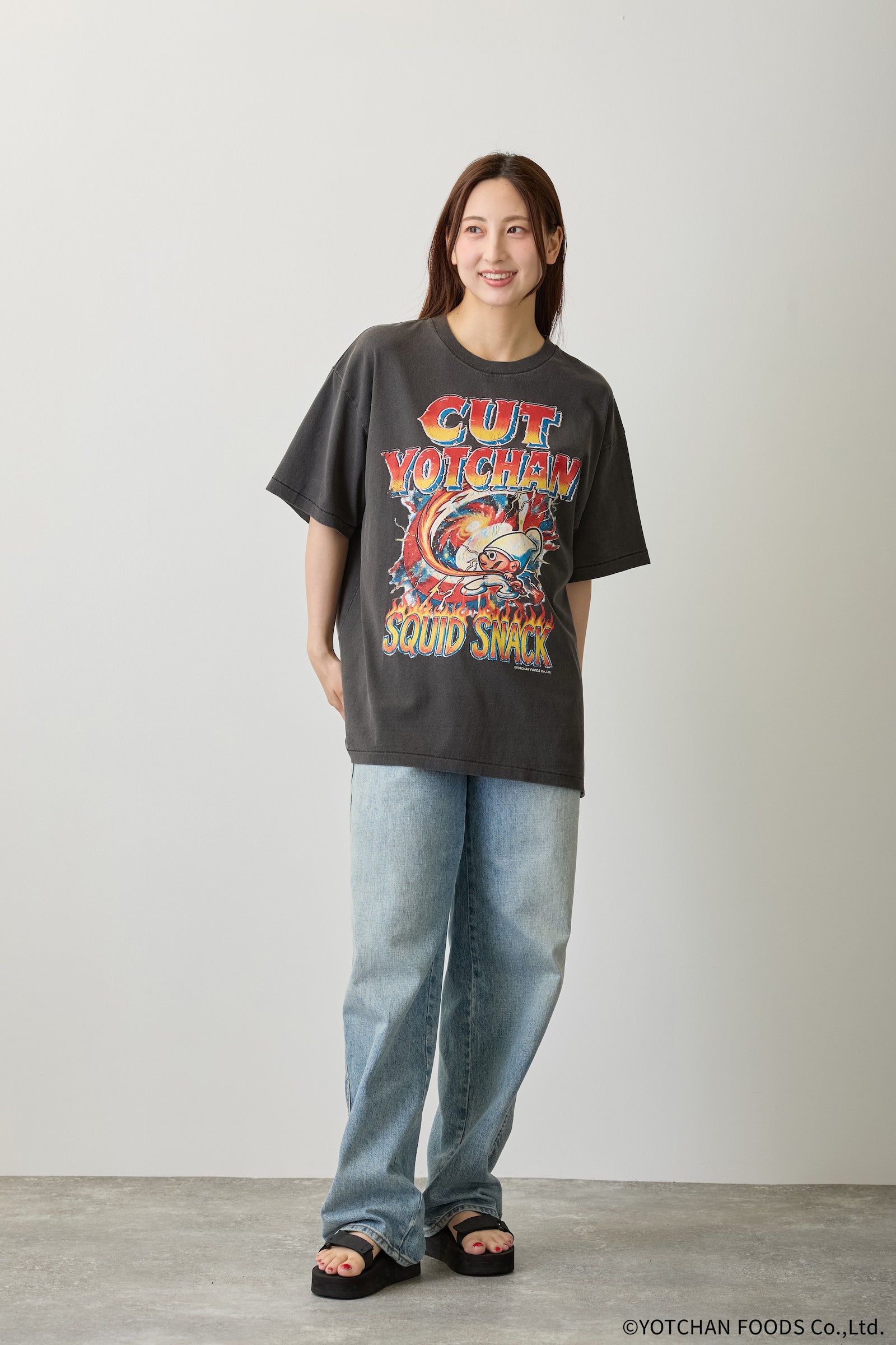 よっちゃんいか Tシャツ 駄菓子ロック ブラック