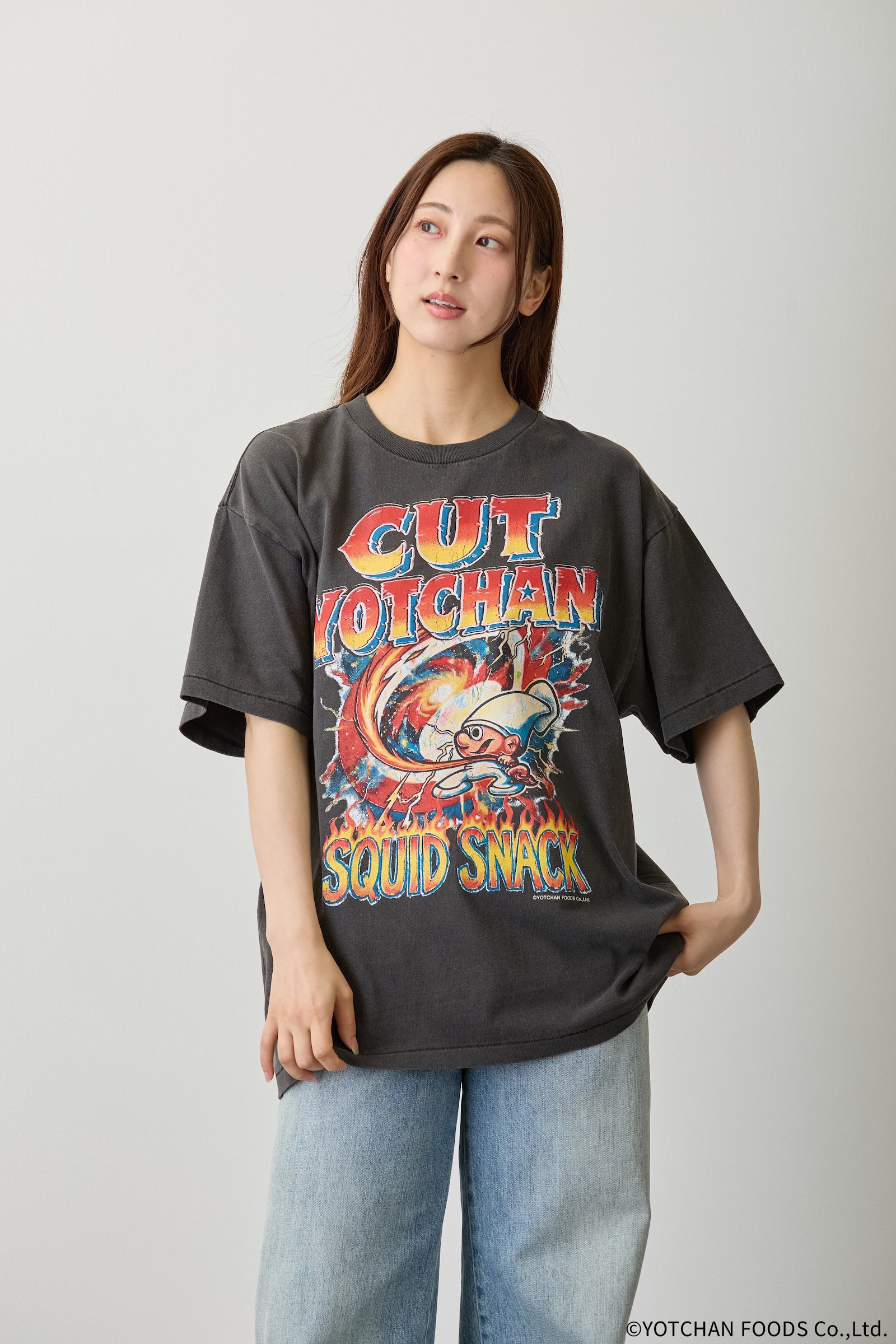 よっちゃんいか Tシャツ 駄菓子ロック ブラック
