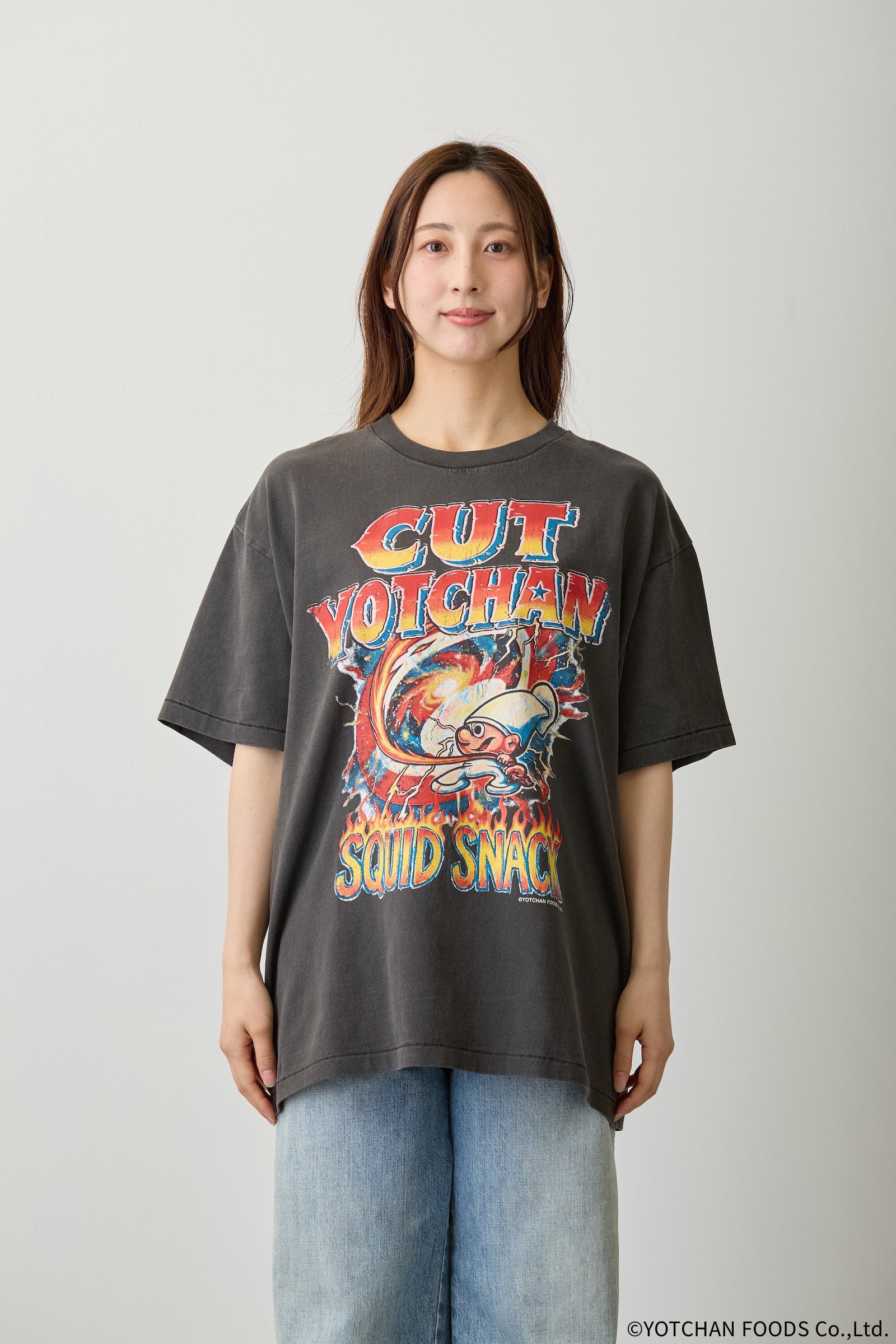 よっちゃんいか Tシャツ 駄菓子ロック ブラック