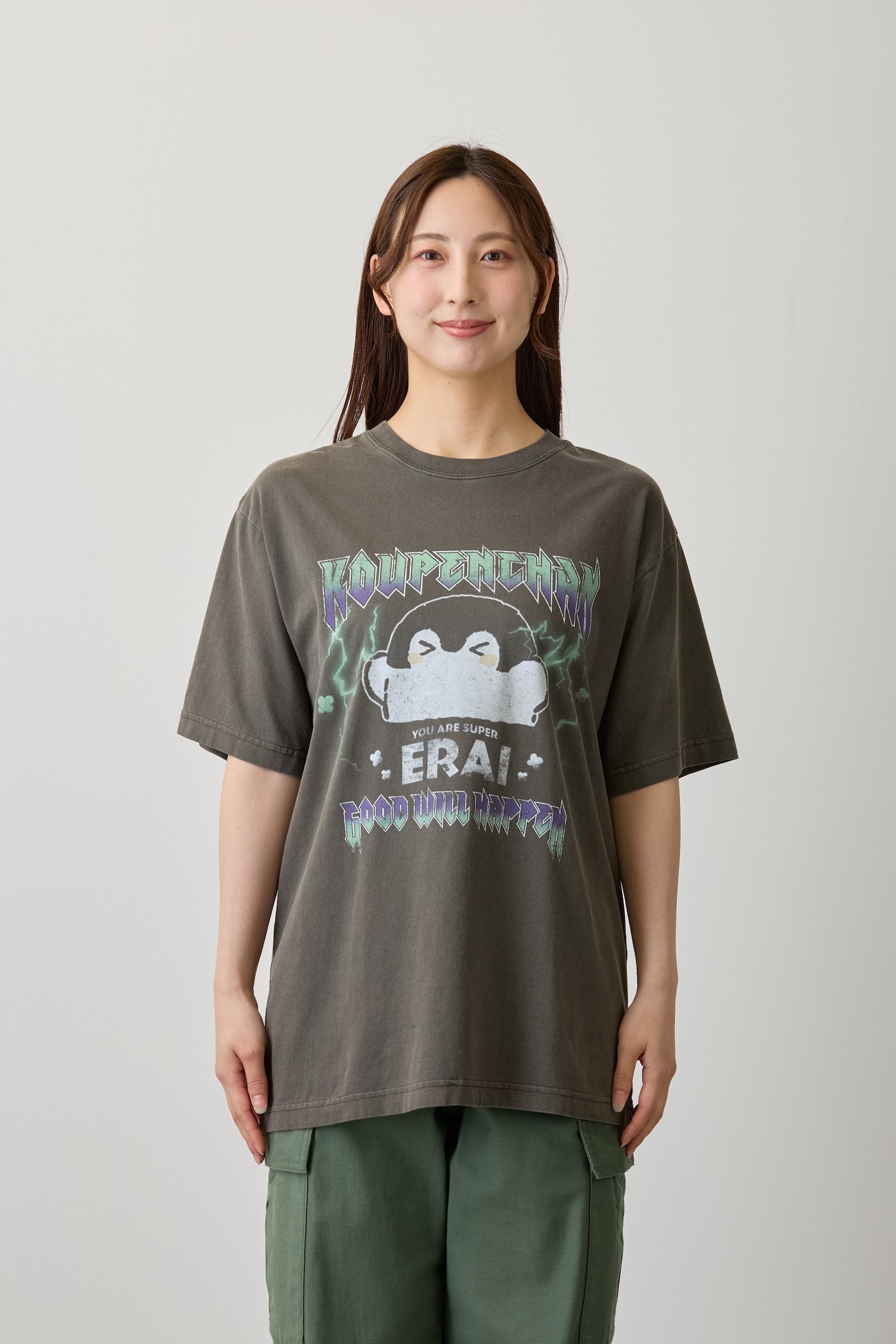 7月中旬以降お届け】コウペンちゃん Tシャツ ROCKなKOUPENCHAN スミ