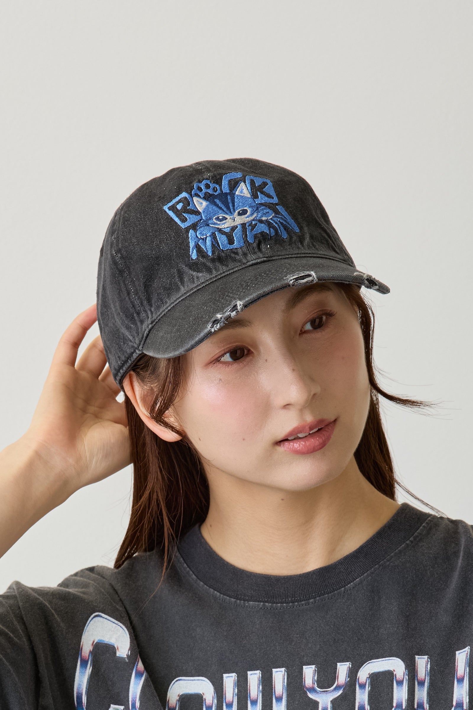 mofusand  キャップ ROCKNYAN ブラック