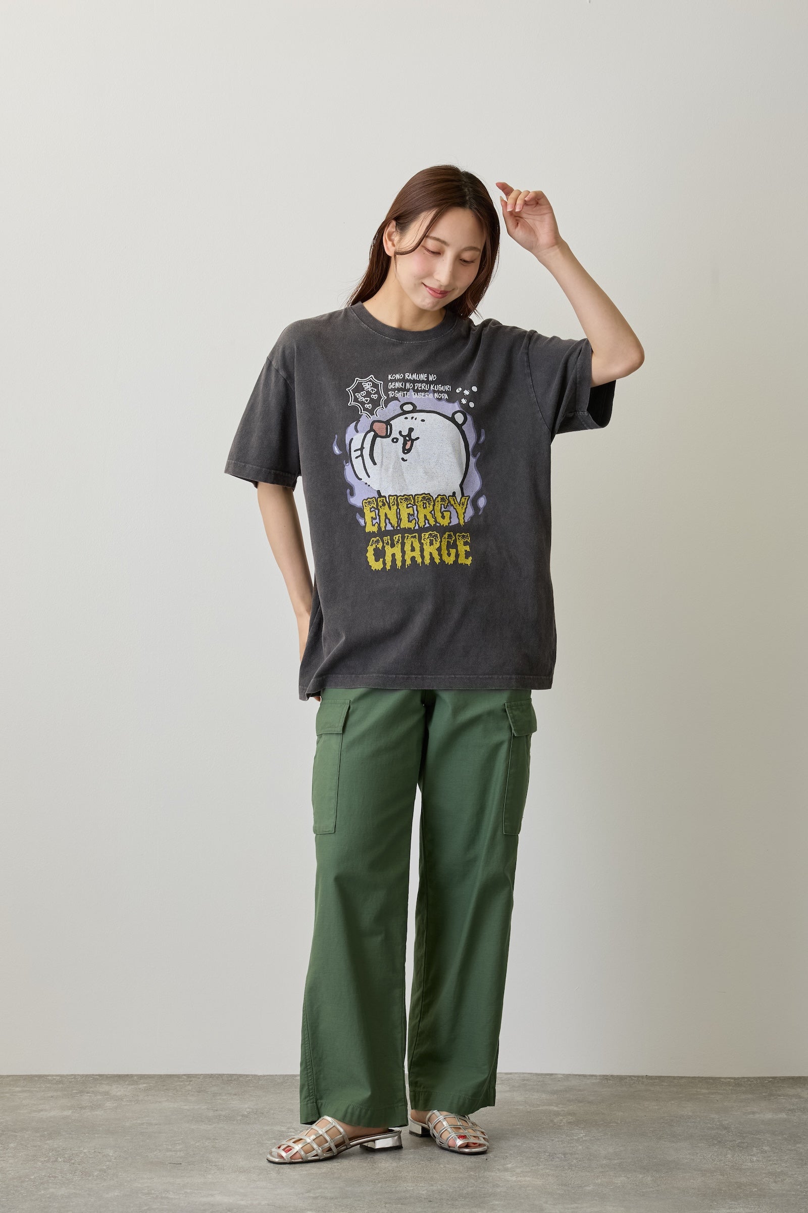 【7月中旬以降お届け】ナガノキャラクターズ Tシャツ ENERGY CHARGE スミ