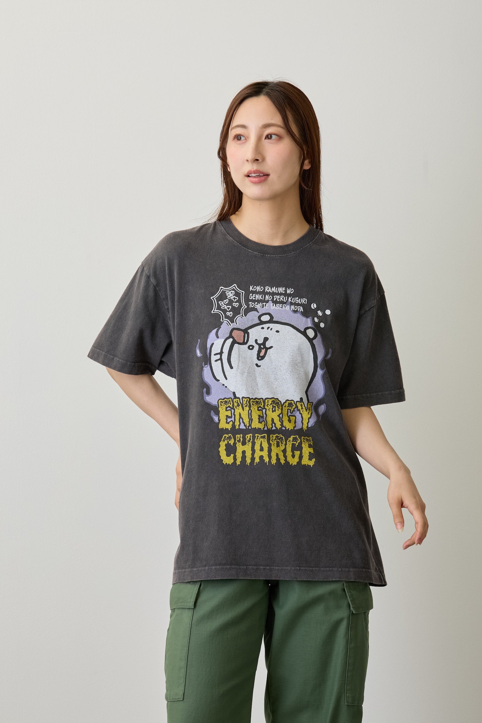 【7月中旬以降お届け】ナガノキャラクターズ Tシャツ ENERGY CHARGE スミ