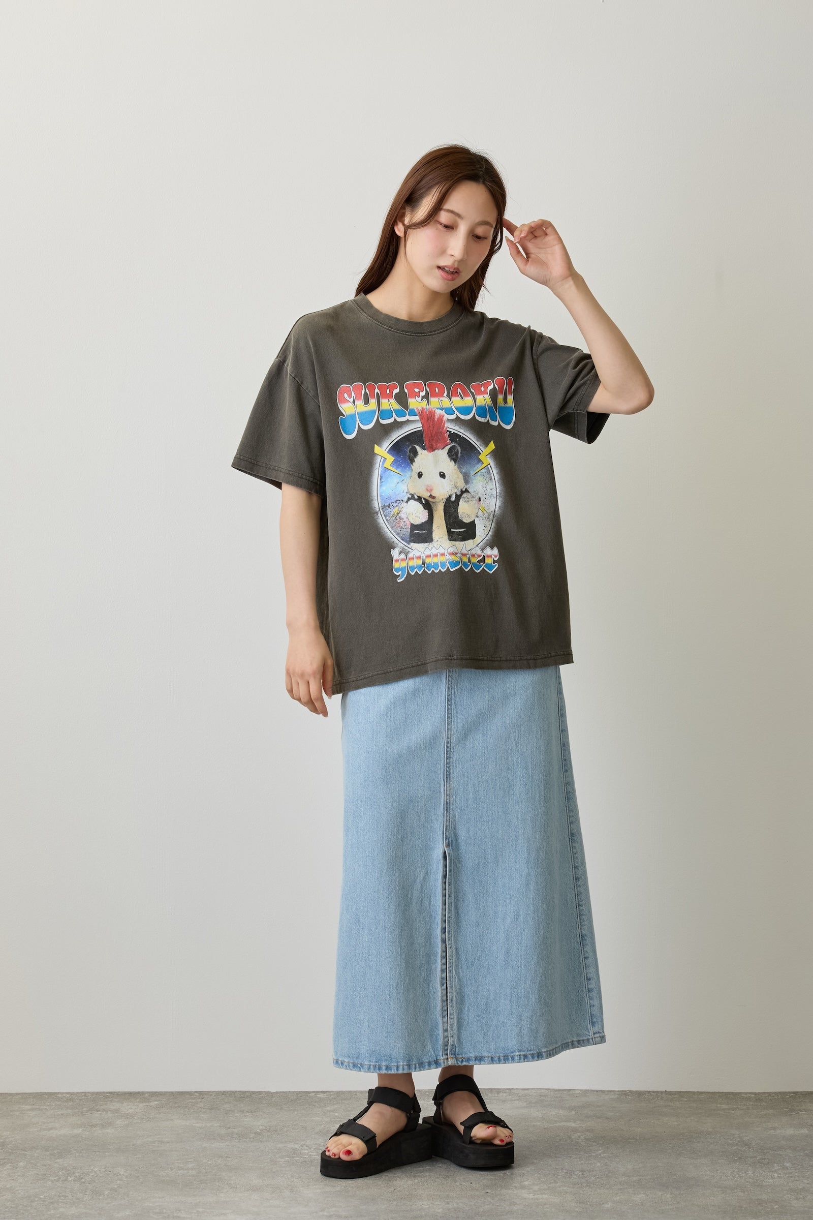 助六の日常 Tシャツ ロックな助六 スミ