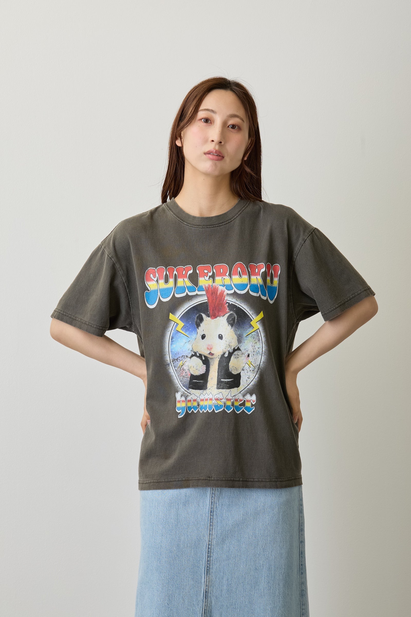 助六の日常 Tシャツ ロックな助六 スミ