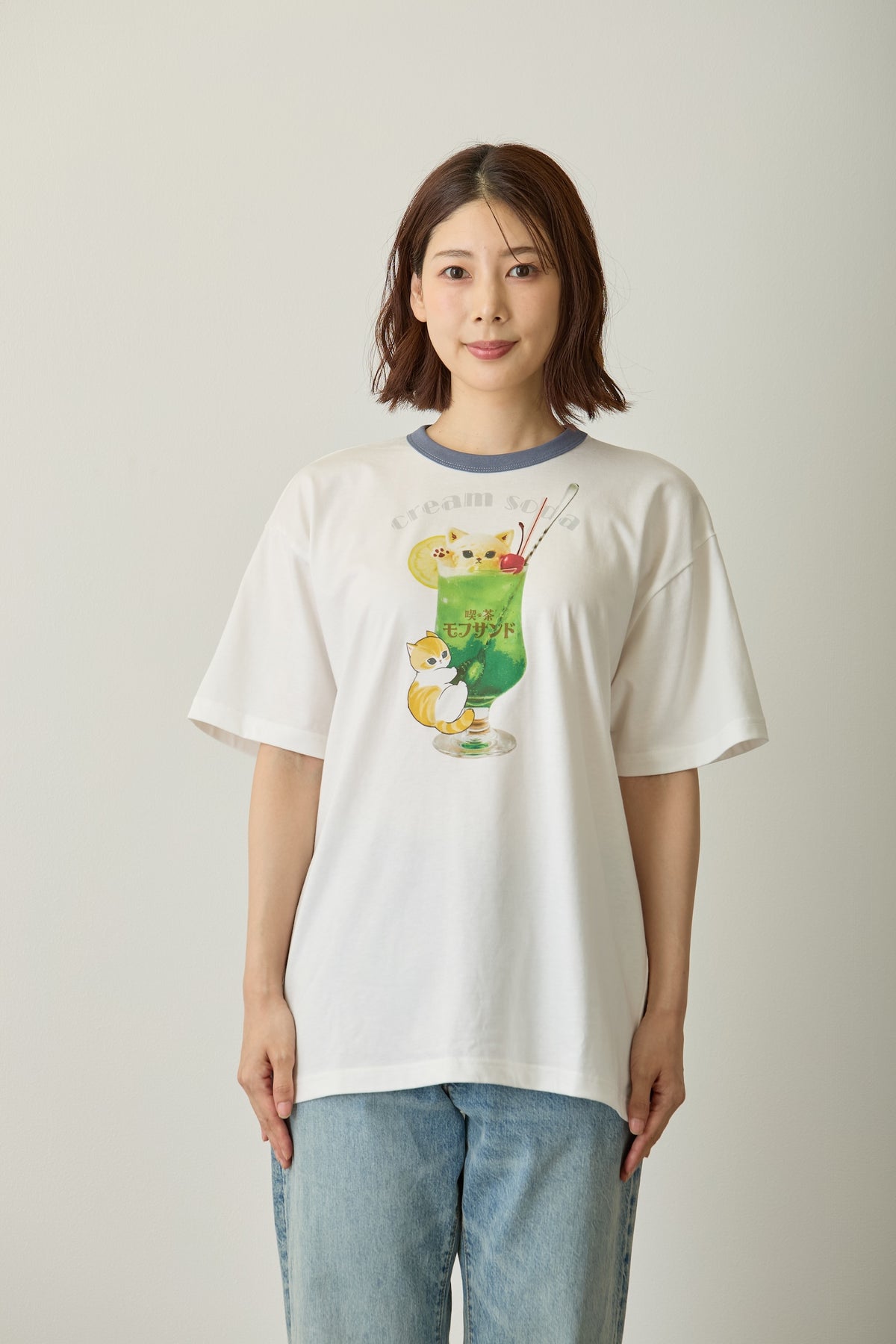 mofusand  Tシャツ  クリームソーダ ホワイト