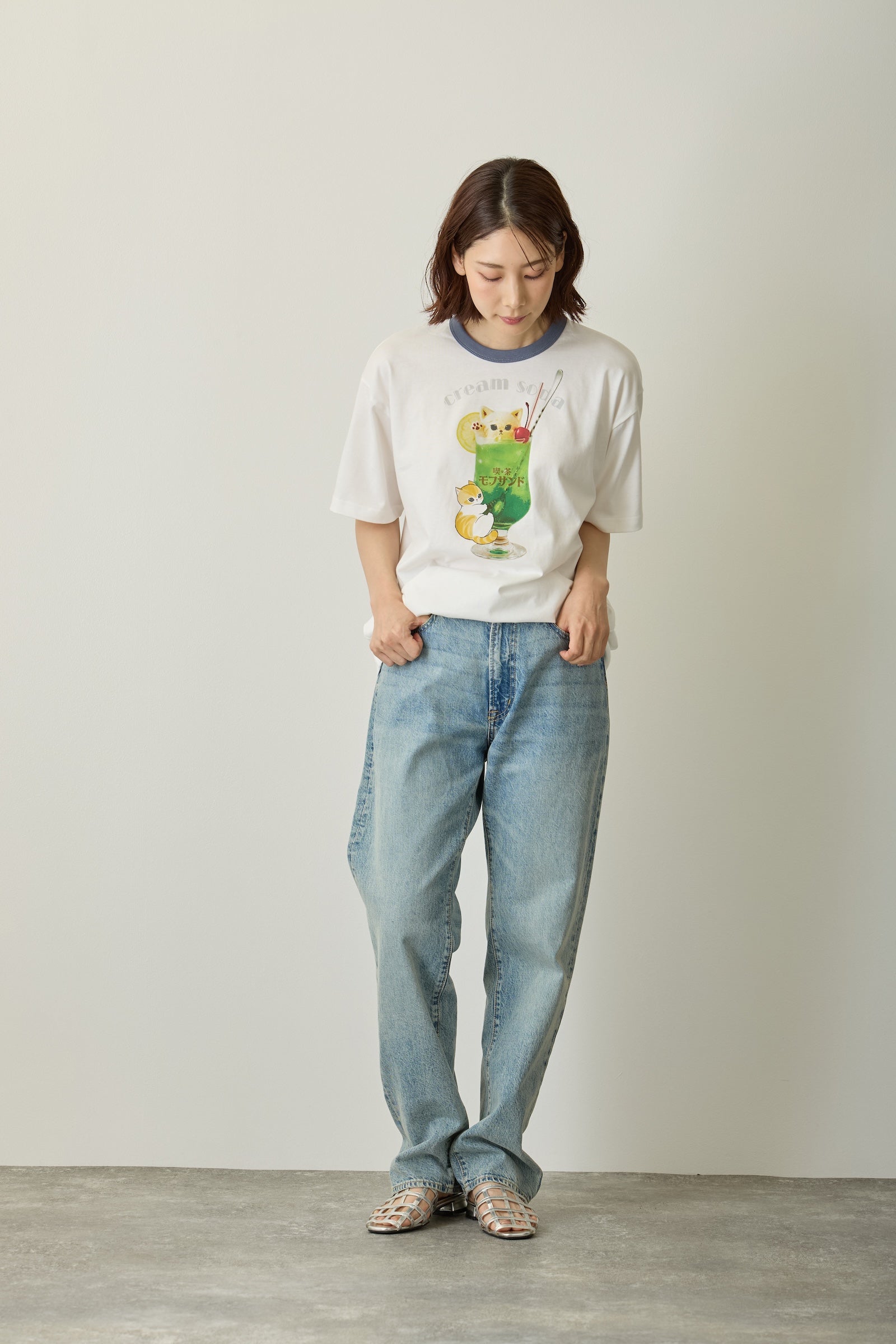mofusand Tシャツ クリームソーダ ホワイト
