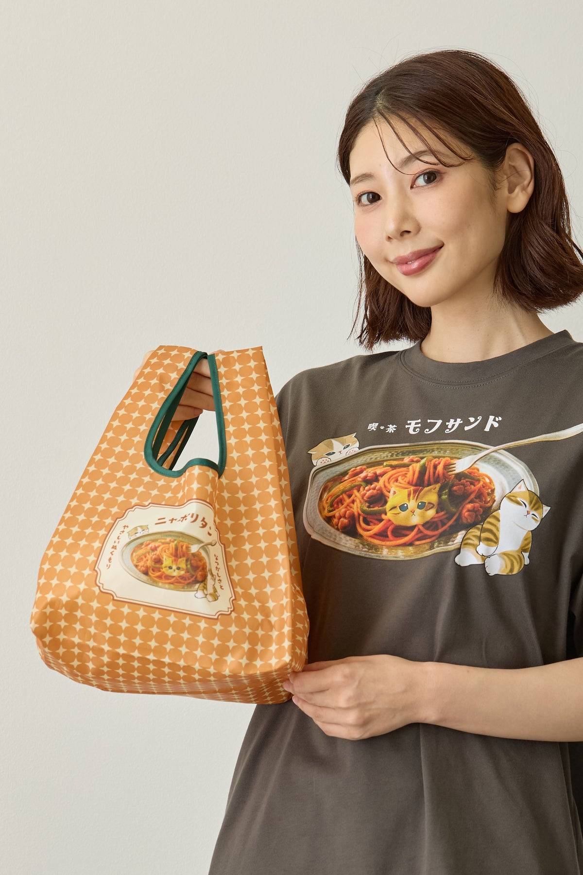 mofusand  エコバッグ 二ャポリタン オレンジ ONE