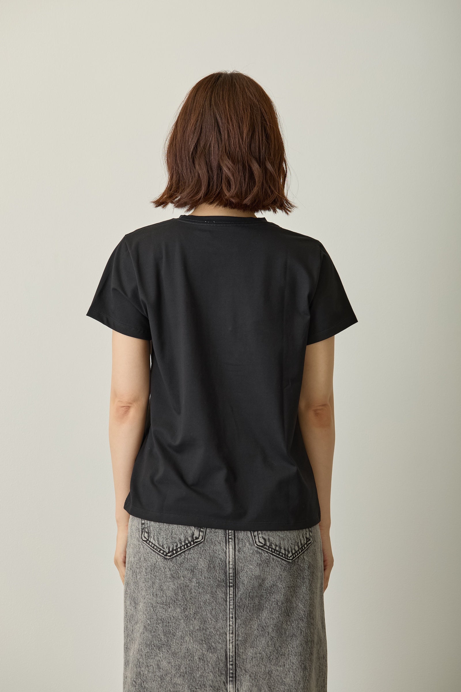 ナガノキャラクターズ ラインストーンTシャツ DECO(くま) ブラック