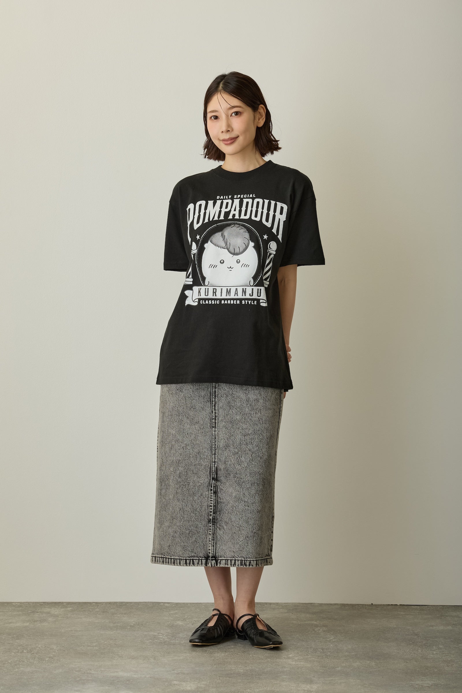 ちいかわ Tシャツ 毛量くりまんじゅう ブラック