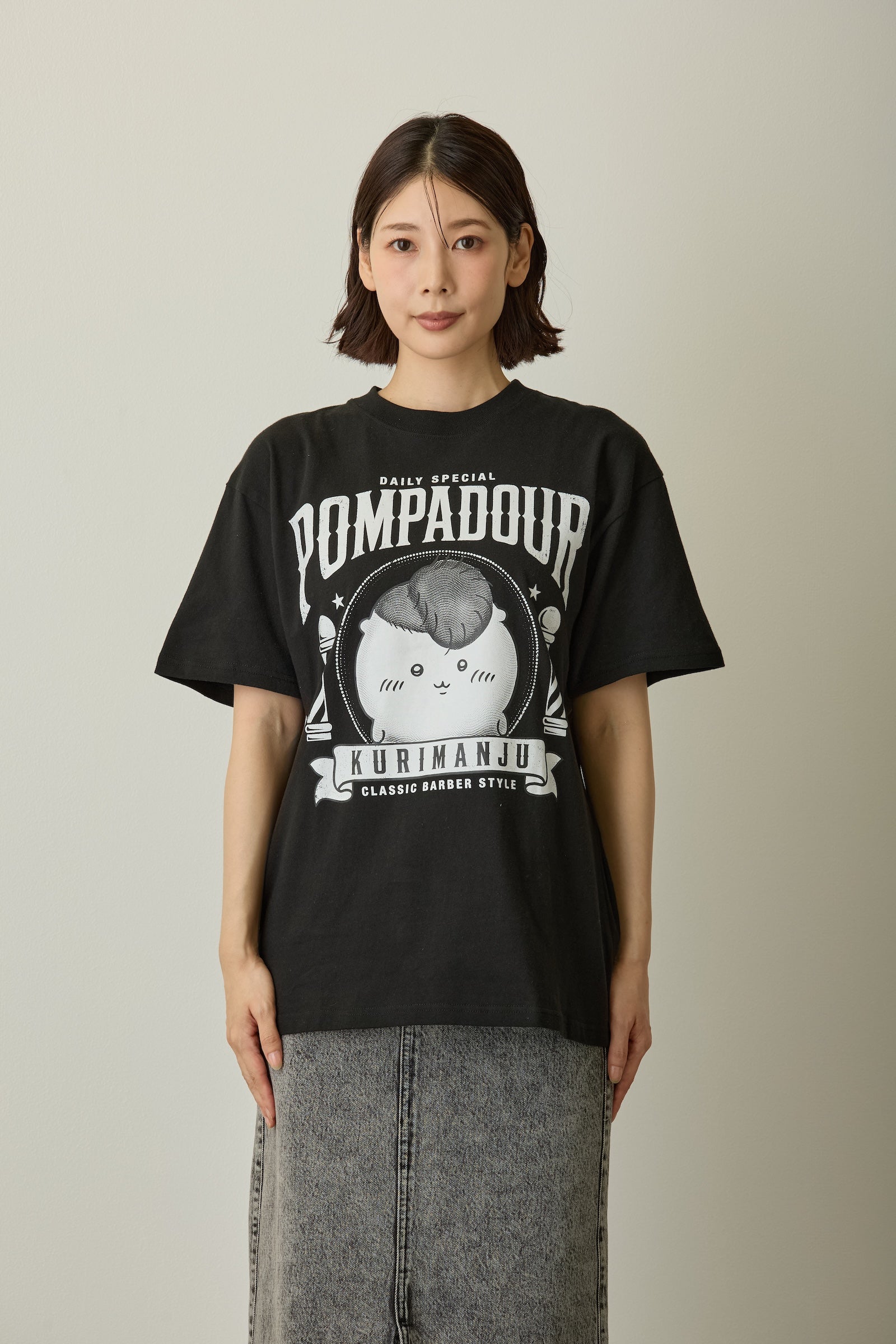 ちいかわ Tシャツ 毛量くりまんじゅう ブラック