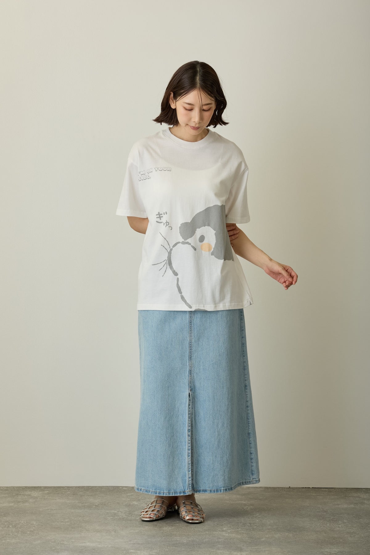コウペンちゃん Tシャツ ぎゅっ ホワイト