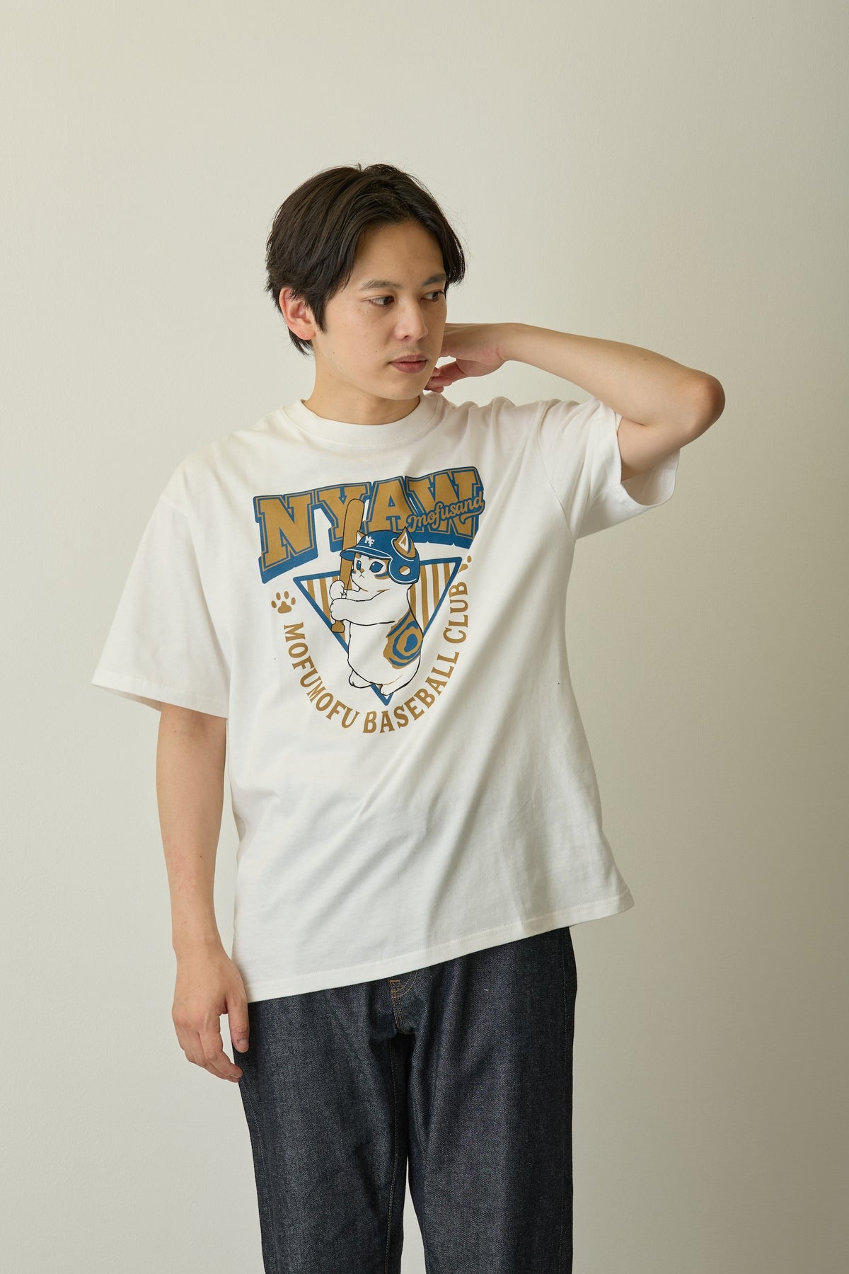 mofusand Tシャツ NYAW  ホワイト