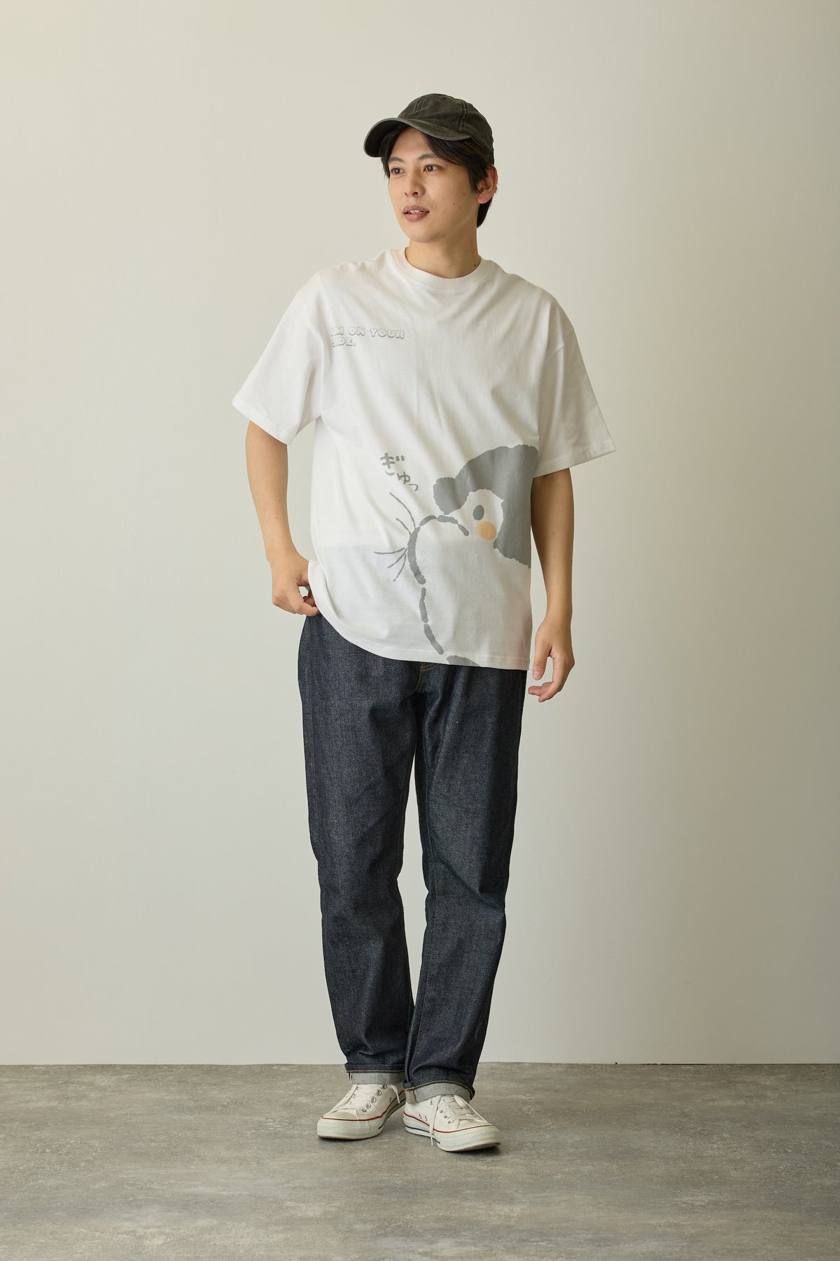 コウペンちゃん Tシャツ ぎゅっ ホワイト