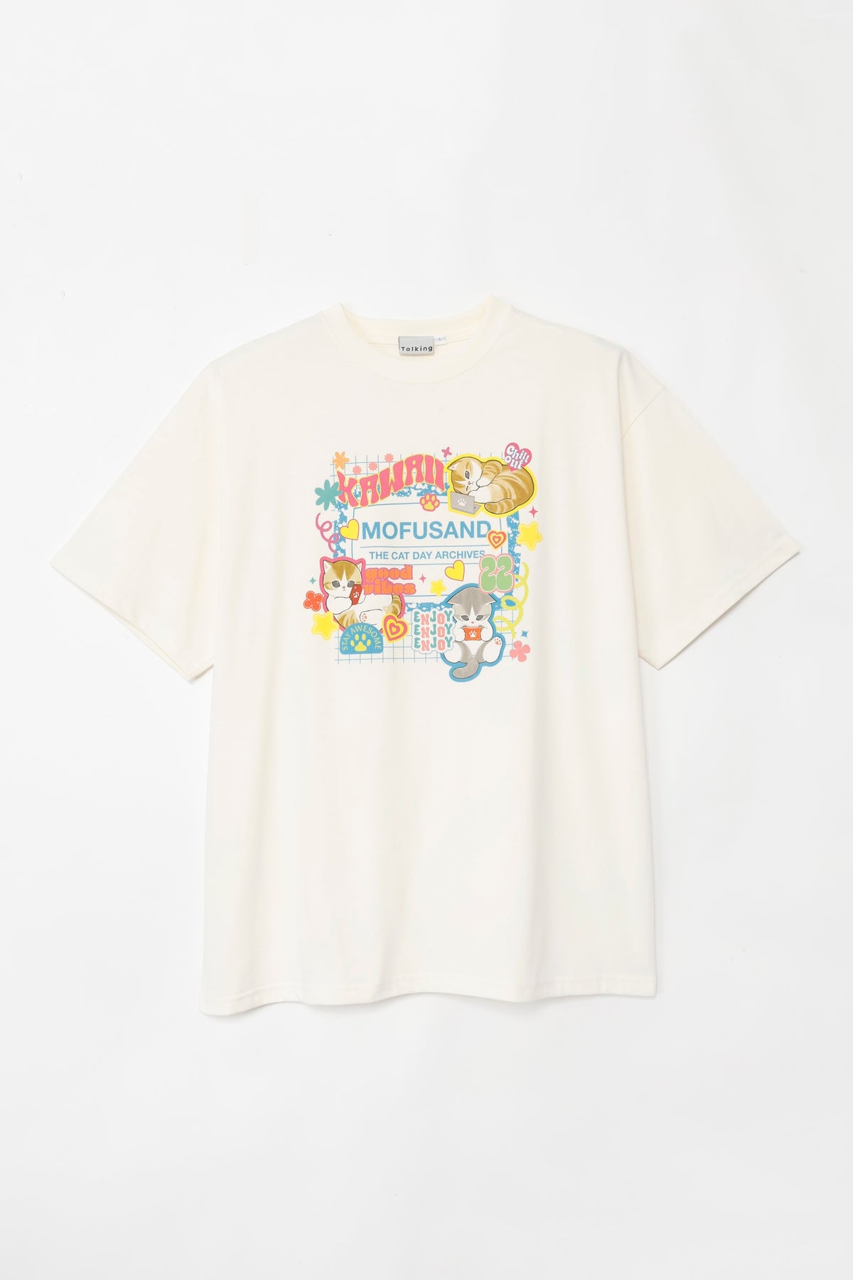 mofusand Tシャツ THE CAT DAY ARCHIVES ホワイト