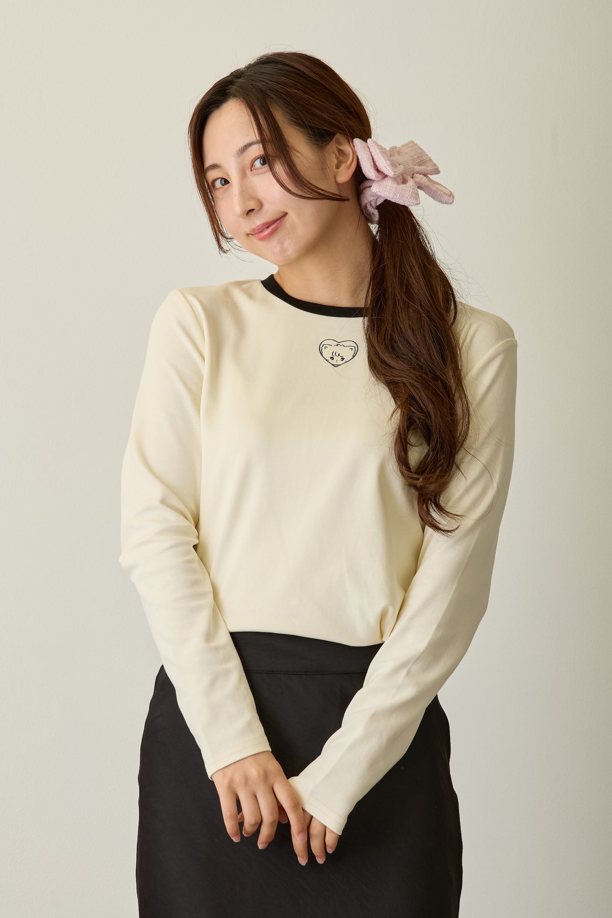 Lil ala mode 長袖Tシャツ ムース ホワイト FREE