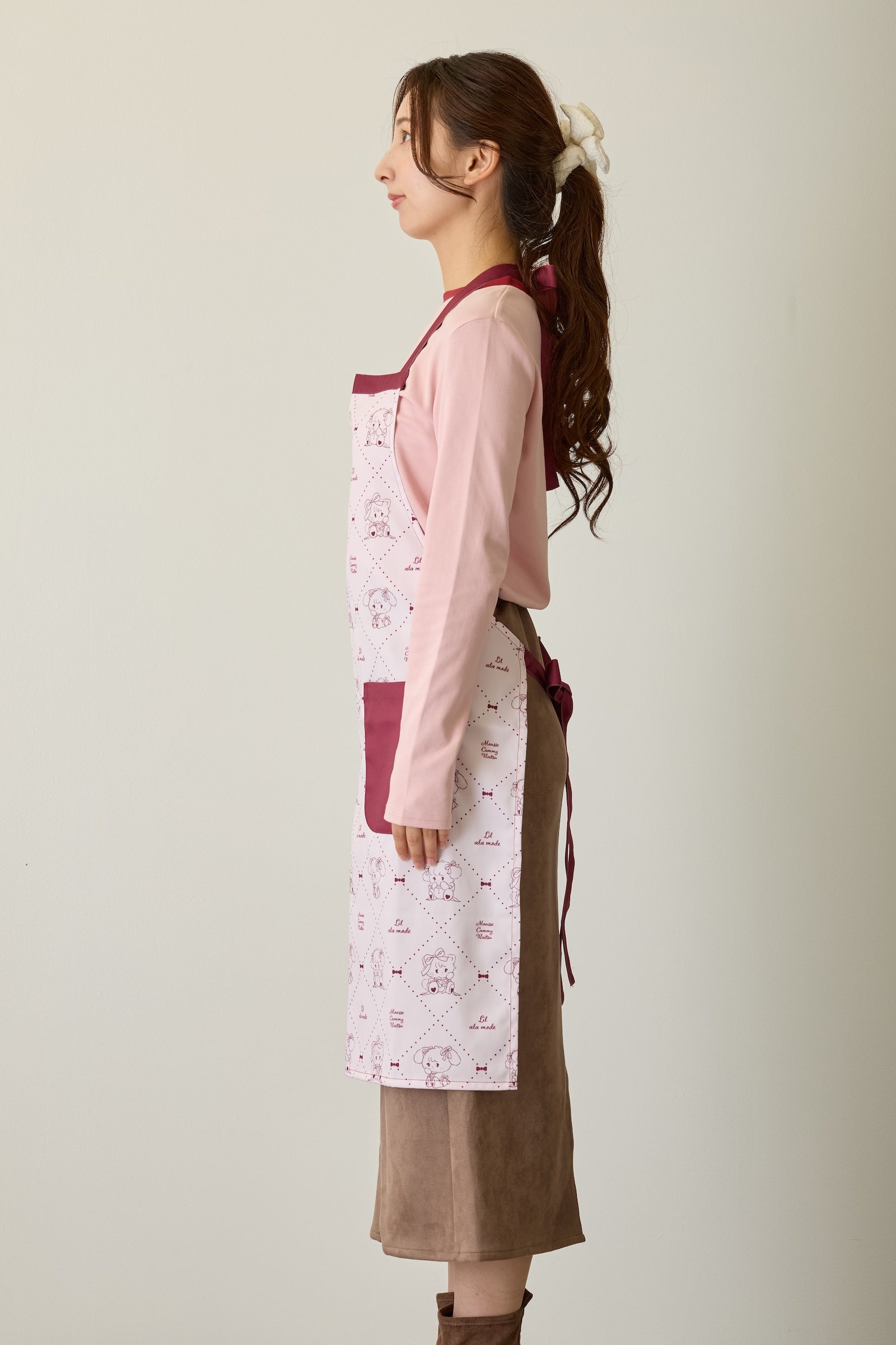 Lil ala mode エプロン Red Ribbon レッド FREE