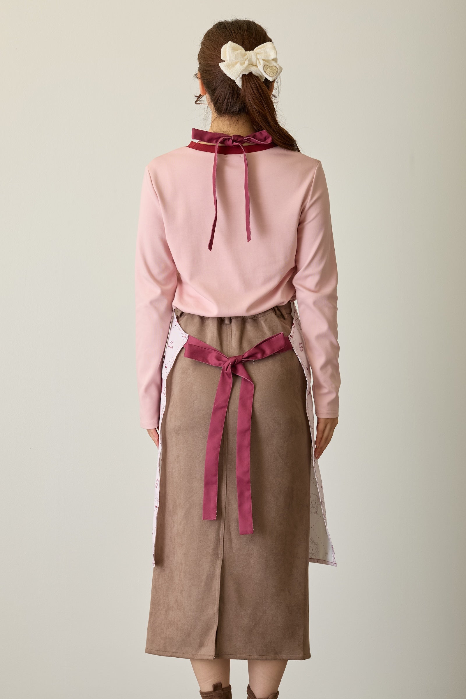 Lil ala mode エプロン Red Ribbon レッド FREE