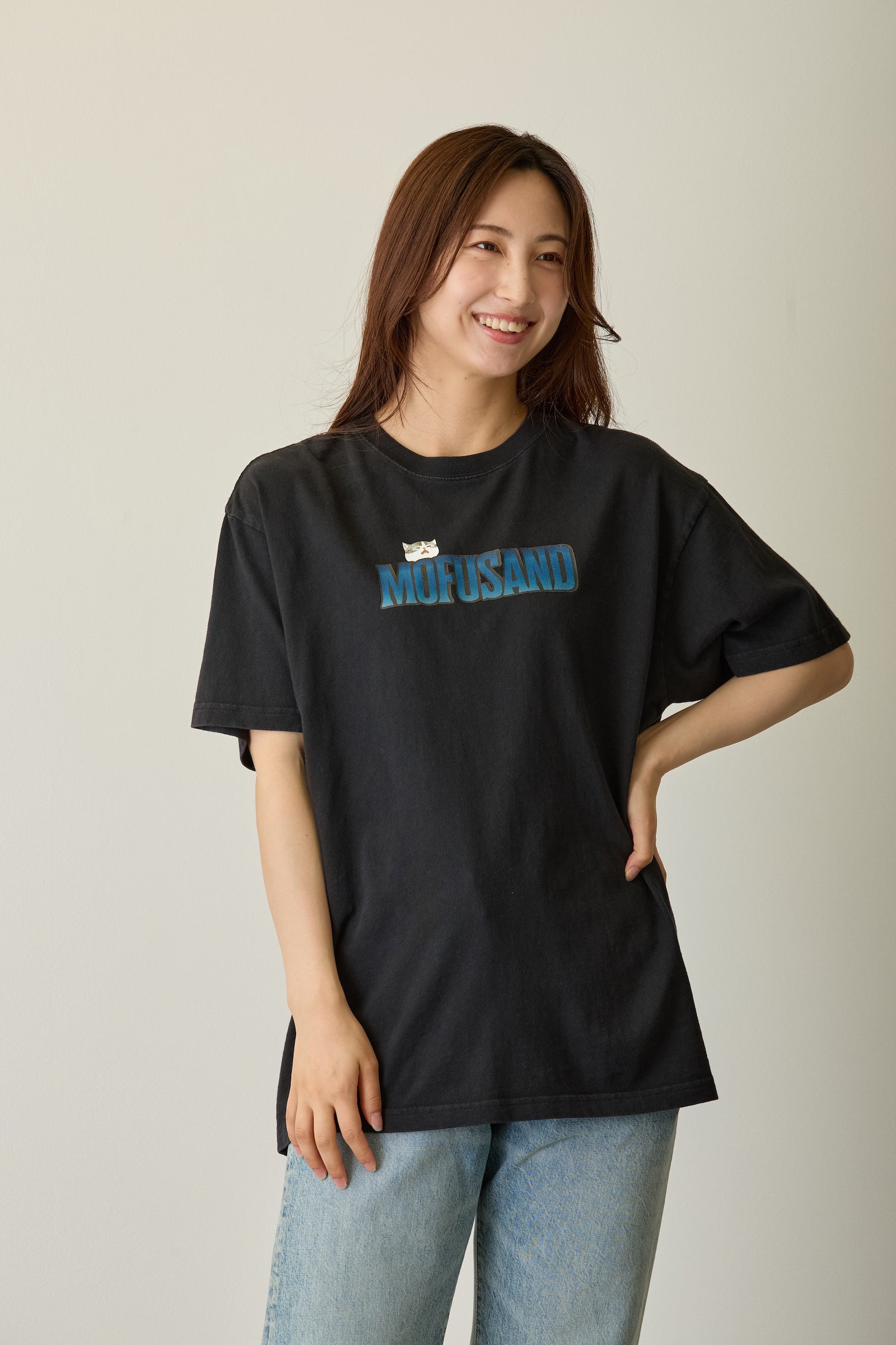 【先行販売】mofusand Tシャツ ホラーサメにゃん ブラック