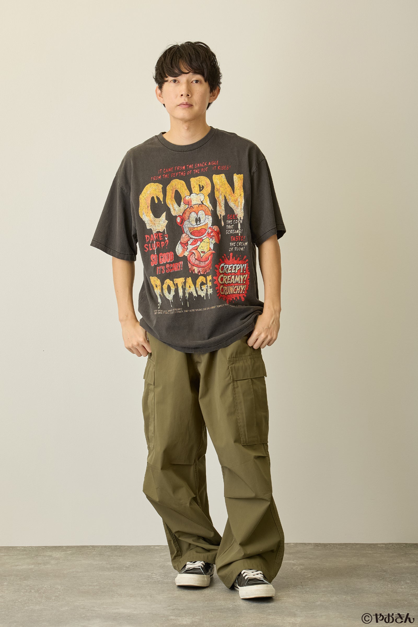 【先行販売】うまい棒 Tシャツ コーンポタージュ スミクロ