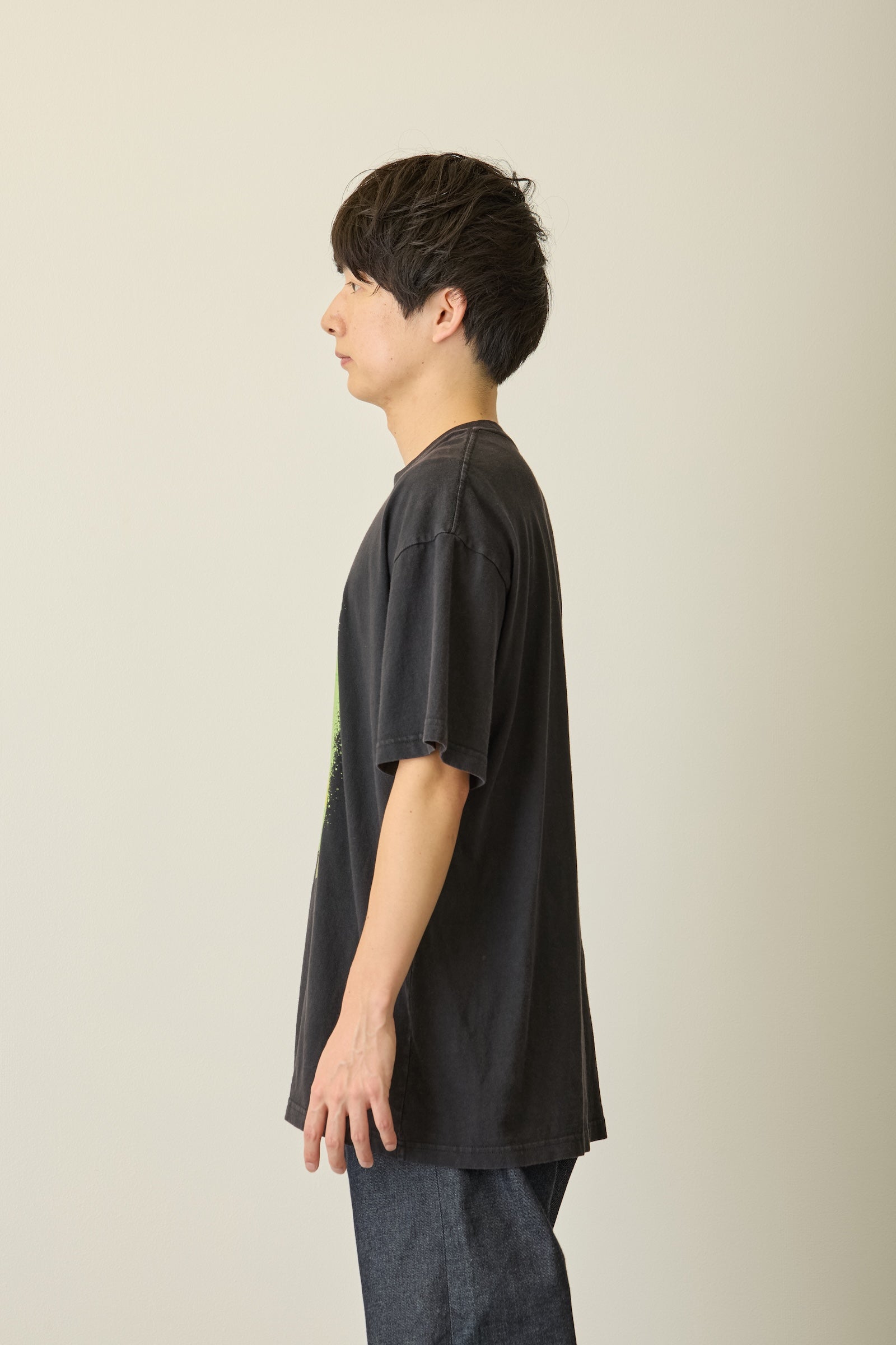 【先行販売】ナガノキャラクターズ 箔プリントTシャツ もぐらコロッケ（宇宙人） ブラック
