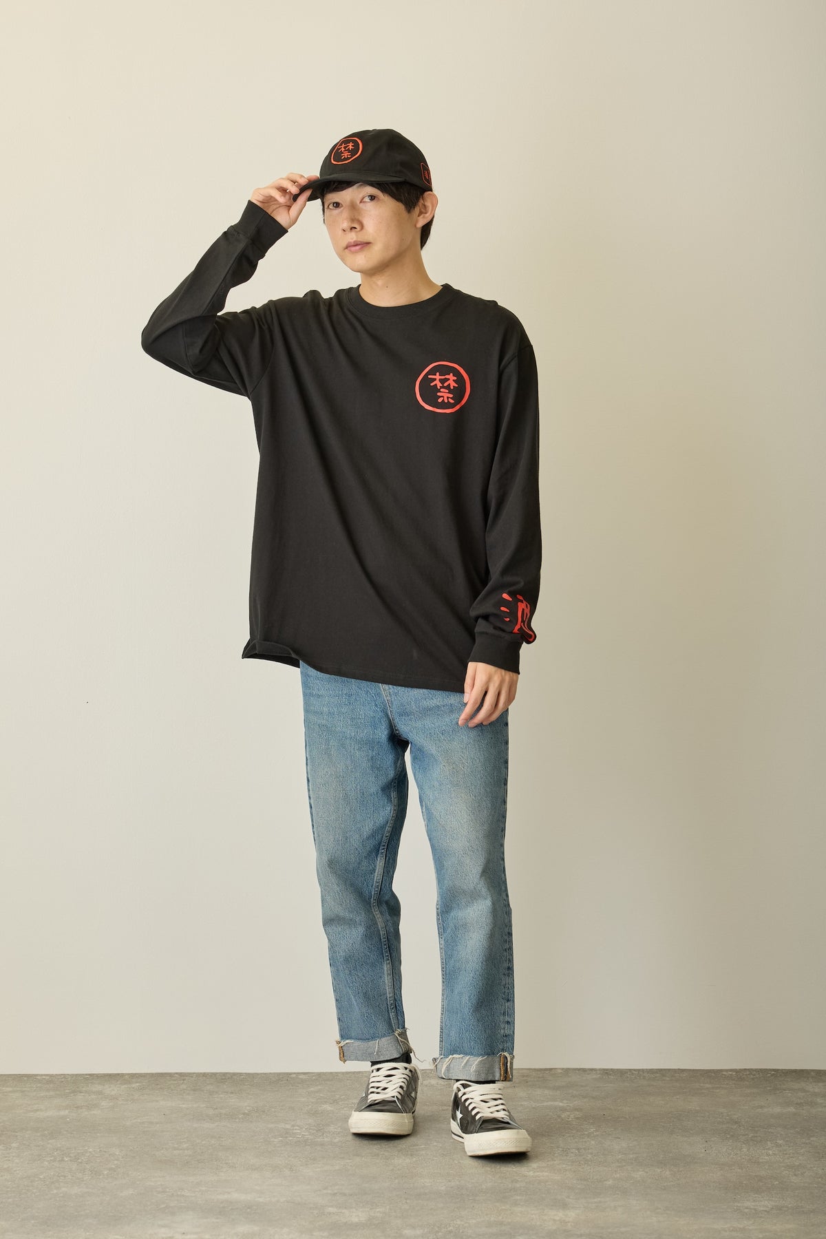 ちいかわ 長袖Tシャツ 禁酒くりまんじゅう ブラック