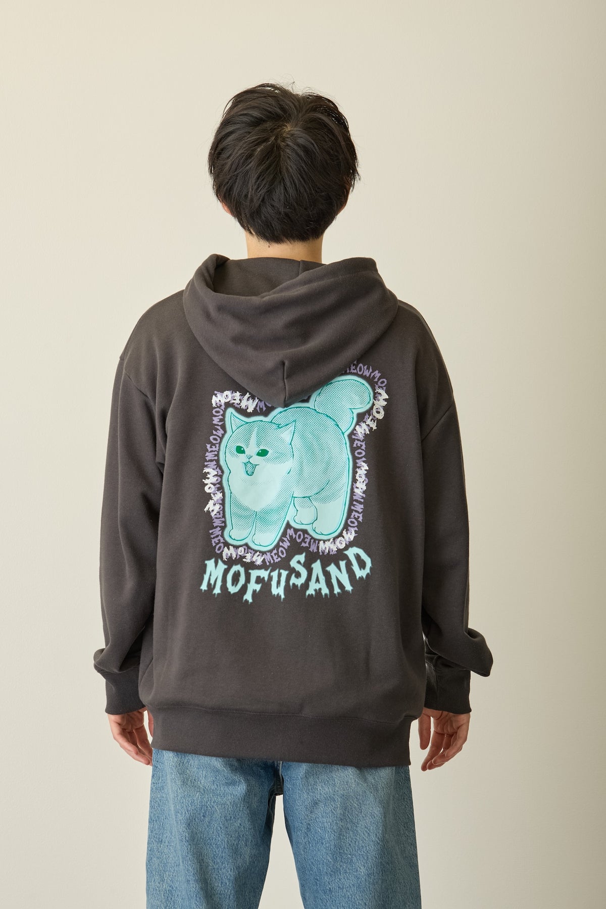 mofusand ジップパーカー MEOWING CATS スミクロ