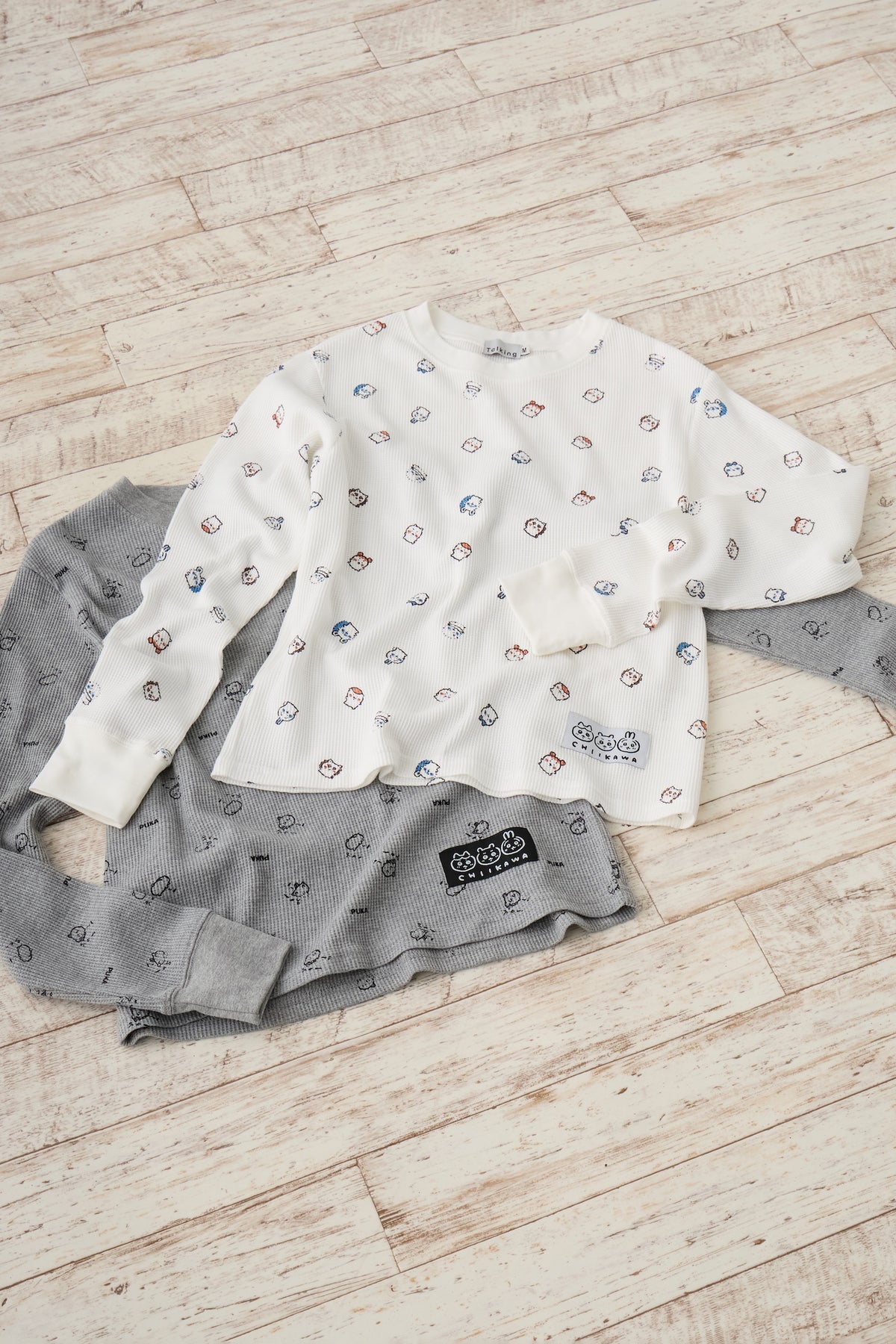ちいかわ ワッフル長袖Tシャツ 小さいの ホワイト