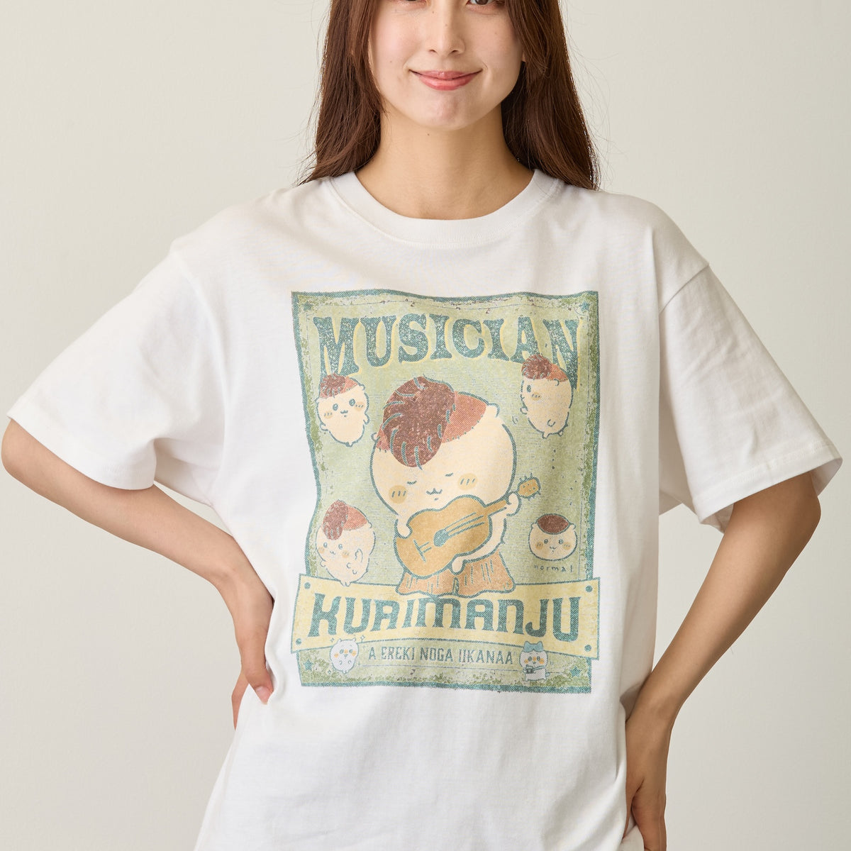 ちいかわ　くりまんじゅう　Tシャツ　Lサイズ ちいかわ Tシャツ MUSICIAN（くりまんじゅう） ホワイト