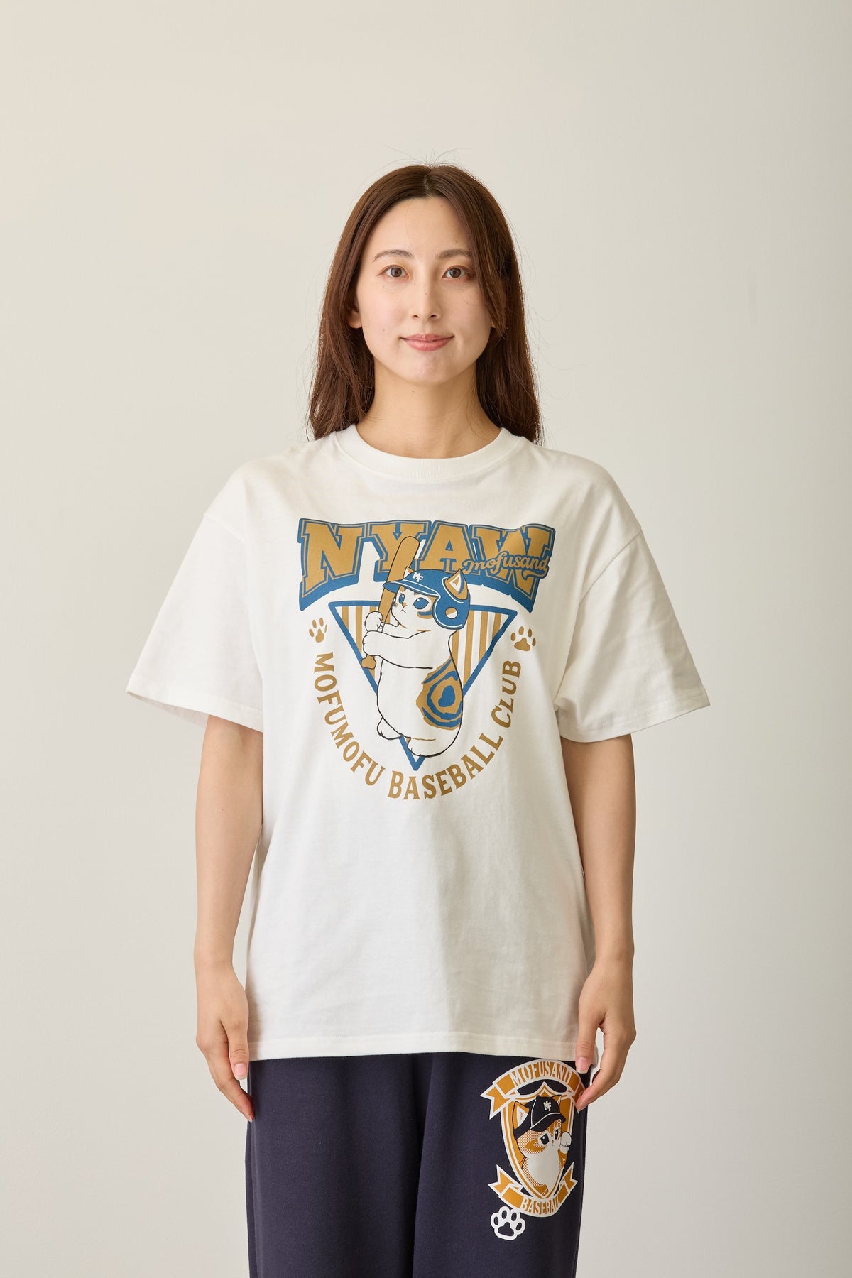 mofusand Tシャツ NYAW  ホワイト