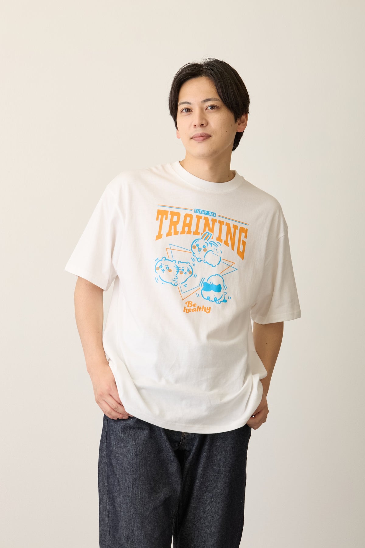 ちいかわ Tシャツ TRAINING（トリオ） ホワイト