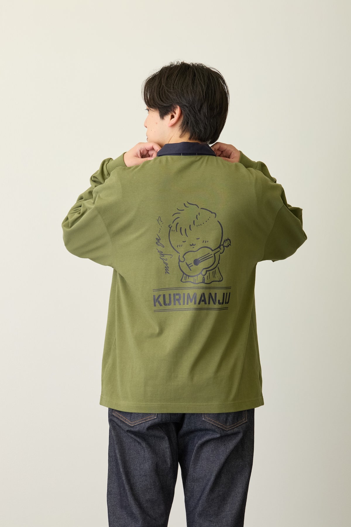 ちいかわ ラガーシャツ くりまんじゅう オリーブ