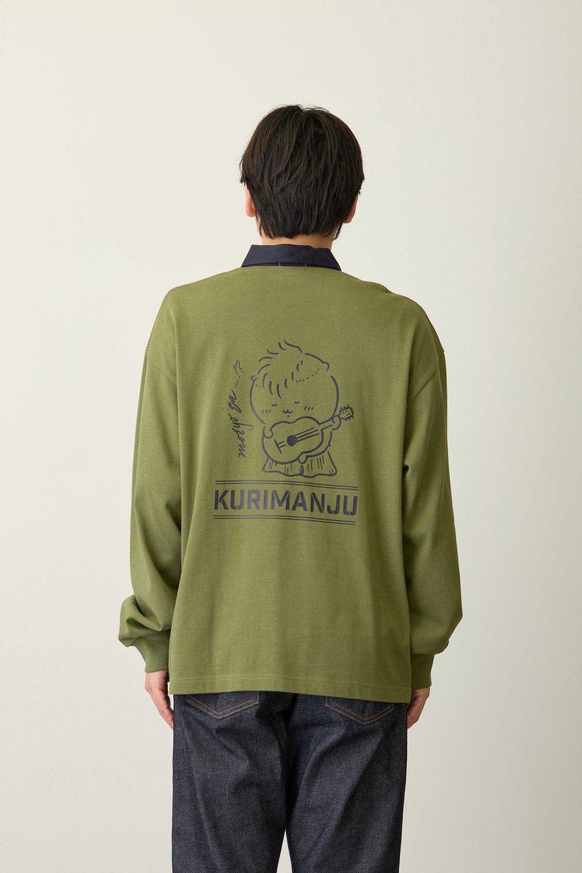 ちいかわ ラガーシャツ くりまんじゅう オリーブ