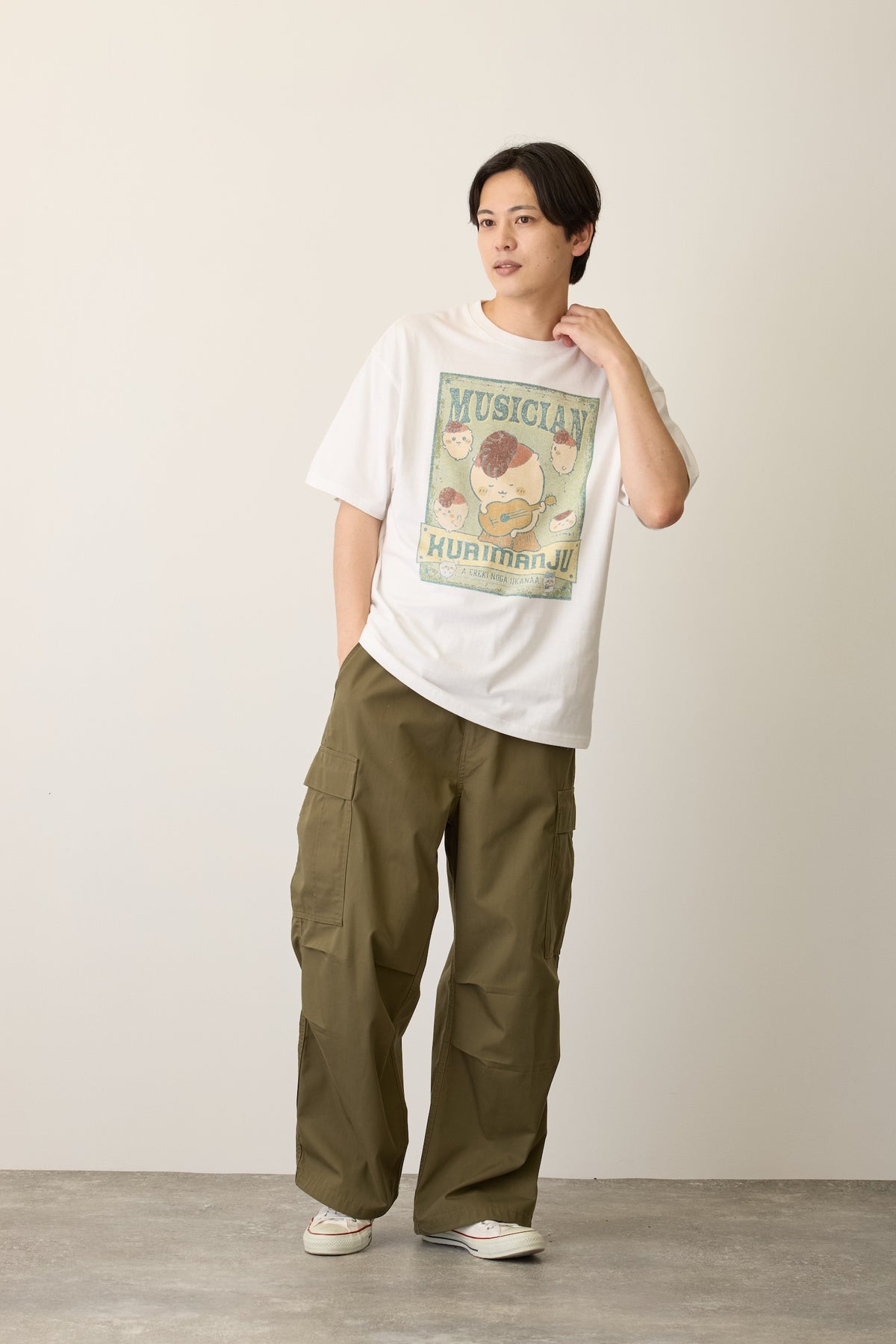 ちいかわ Tシャツ MUSICIAN（くりまんじゅう） ホワイト