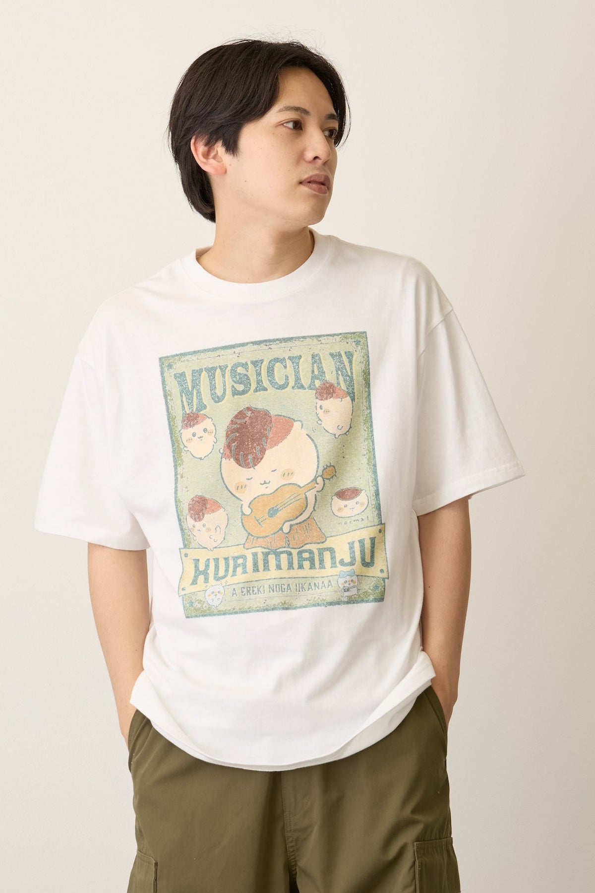 ちいかわ Tシャツ MUSICIAN（くりまんじゅう） ホワイト