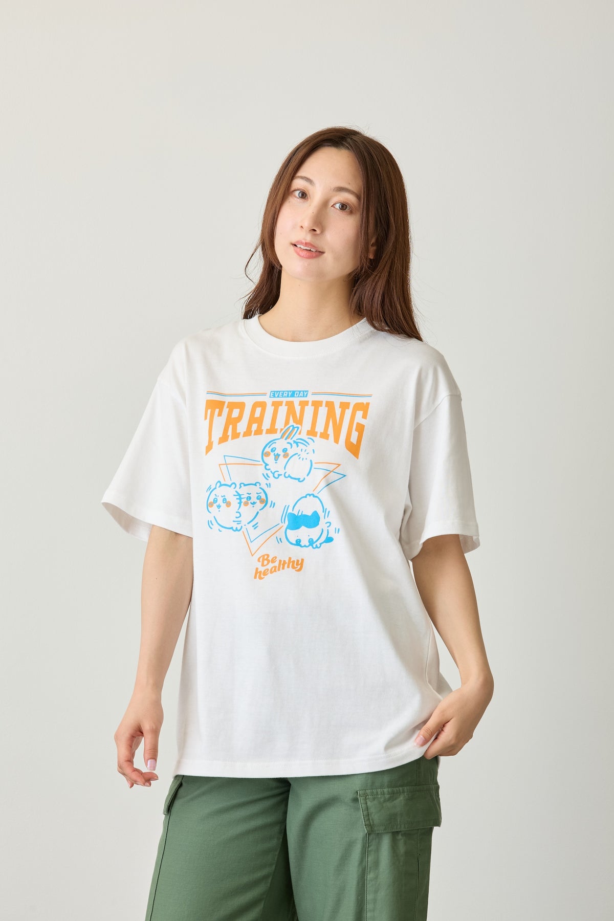 ちいかわ Tシャツ TRAINING（トリオ） ホワイト