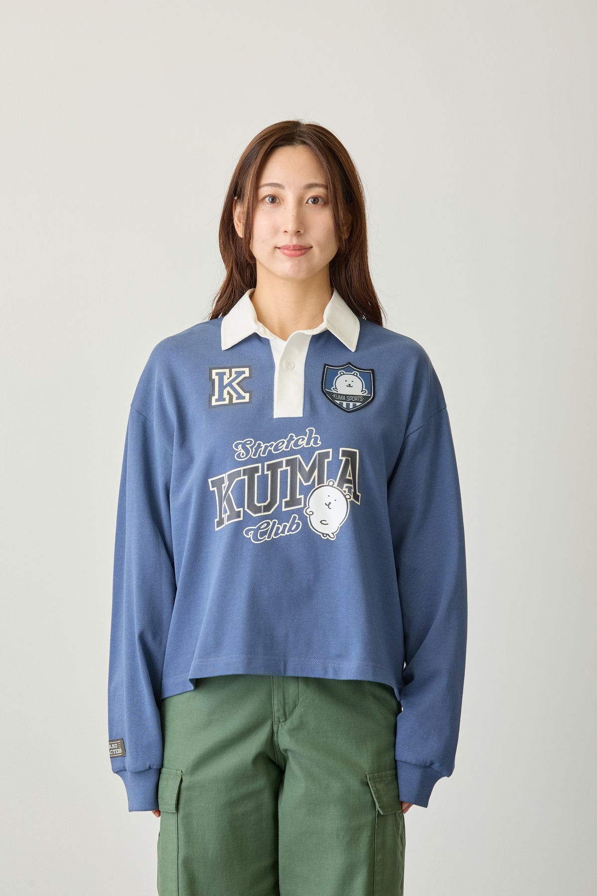 ナガノキャラクターズ ラガーシャツ KUMA ブルー