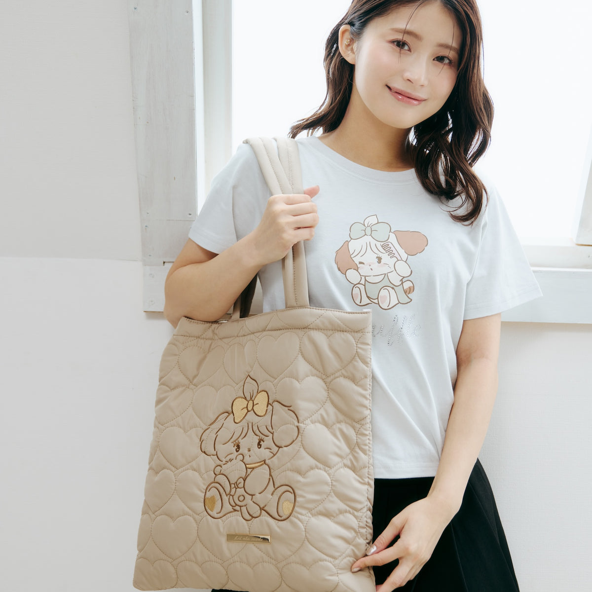 La pafait♡キルティングトートバッグ Lil ala mode ハートキルティングトートバッグ スフレ ブラウン ONE