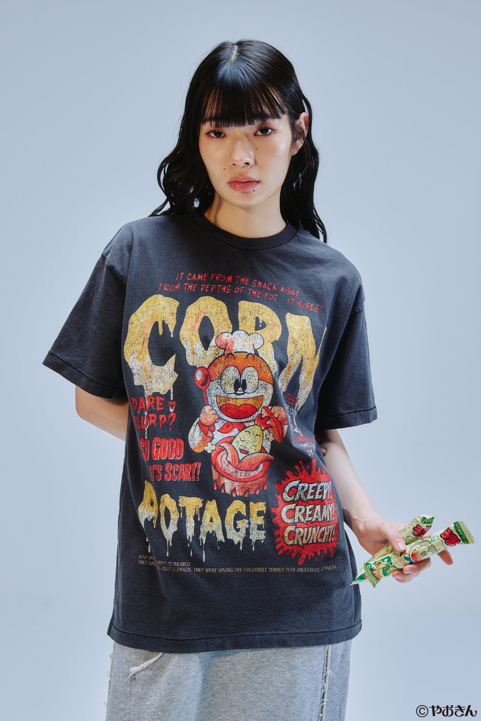 【先行販売】うまい棒 Tシャツ コーンポタージュ スミクロ