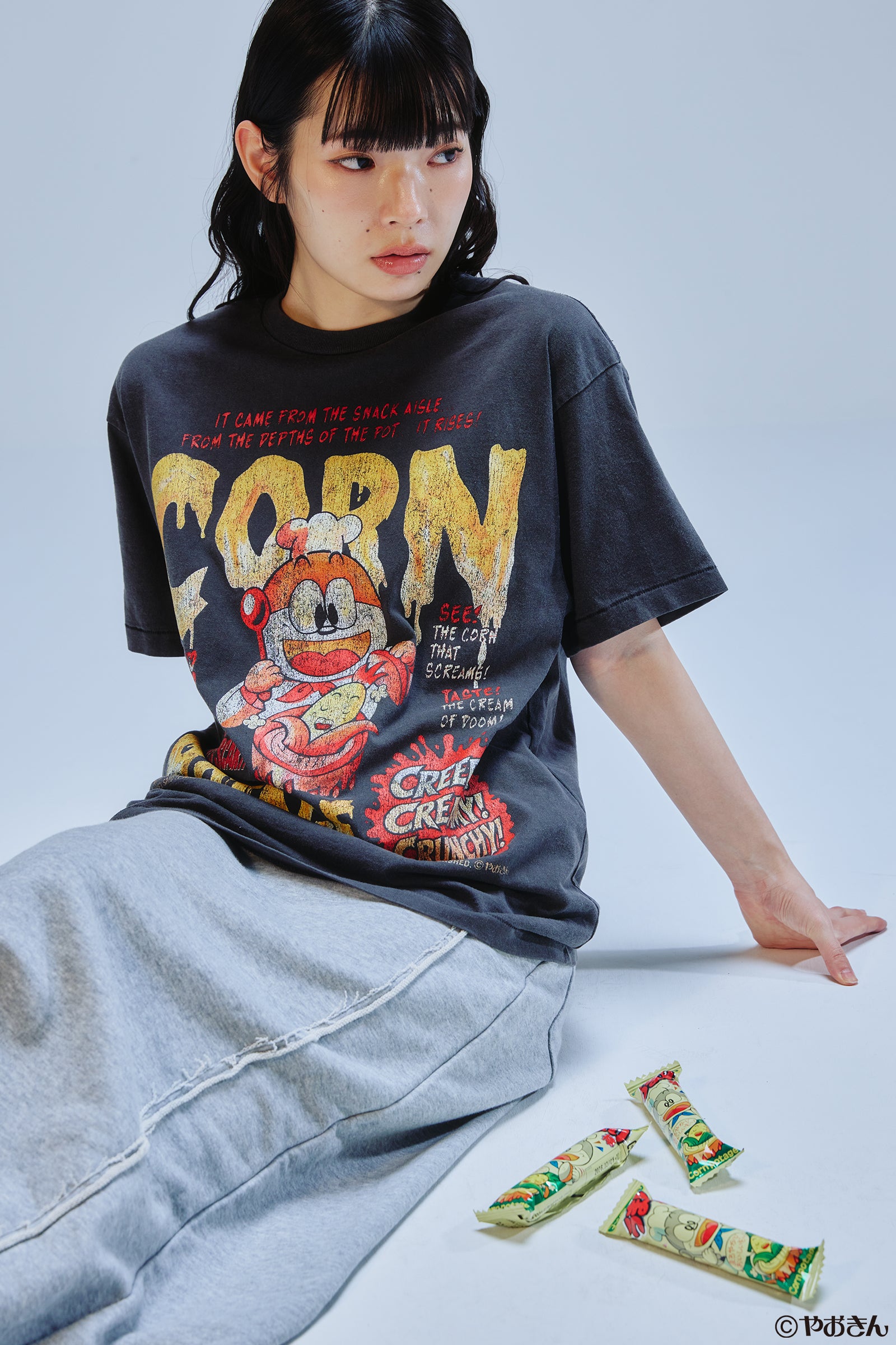 【先行販売】うまい棒 Tシャツ コーンポタージュ スミクロ