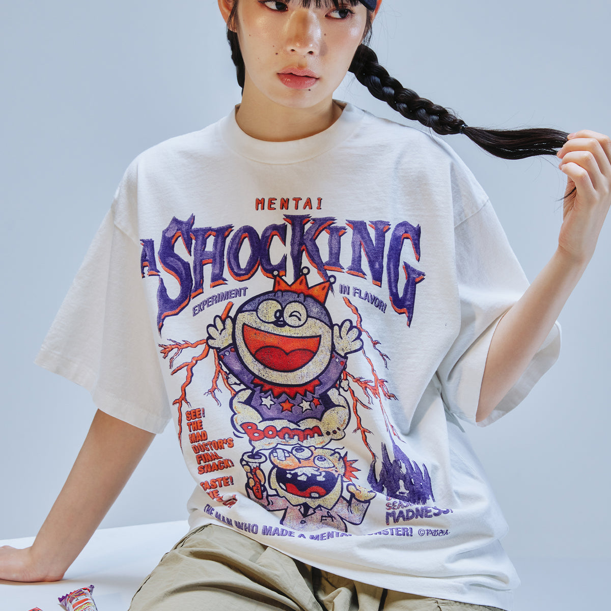 うまい棒 Tシャツ めんたい ホワイト