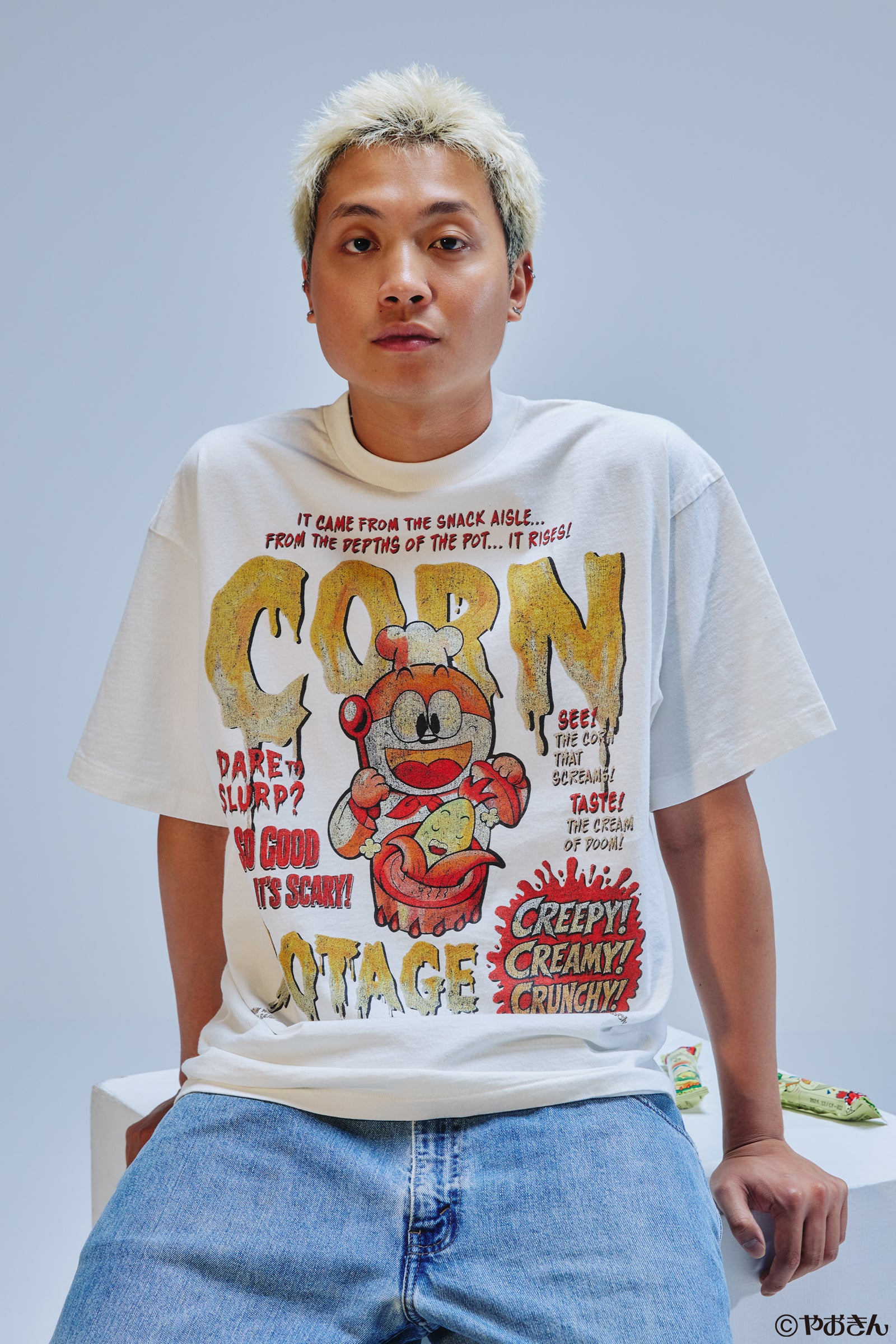 【先行販売】うまい棒 Tシャツ コーンポタージュ ホワイト