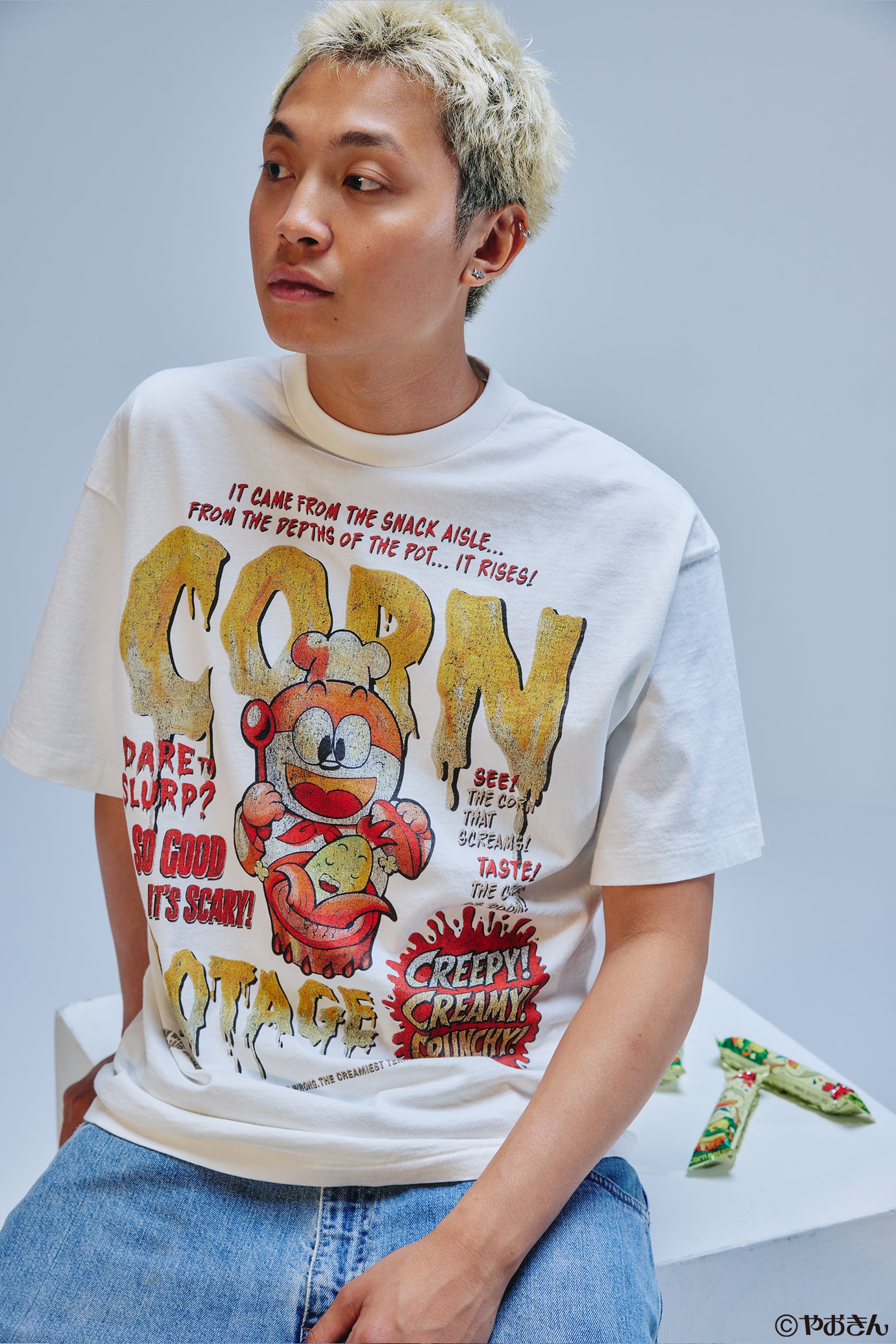 【先行販売】うまい棒 Tシャツ コーンポタージュ ホワイト