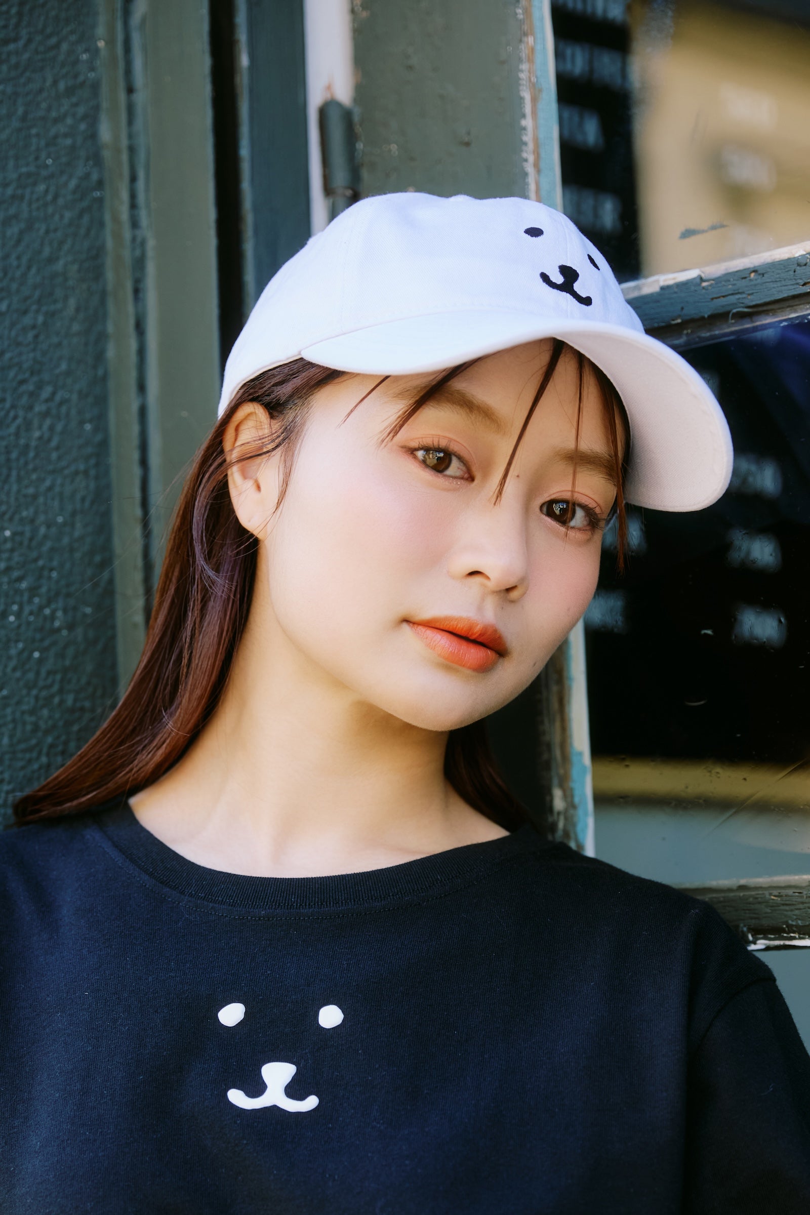 ナガノキャラクターズ キャップ モノクロなくま ホワイト ONE