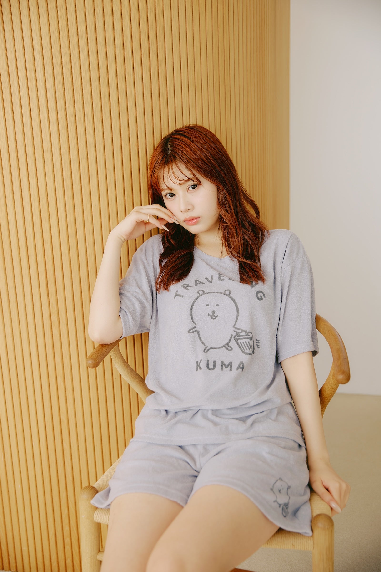 ナガノキャラクターズ ルームウェアセットアップ トラベル グレー