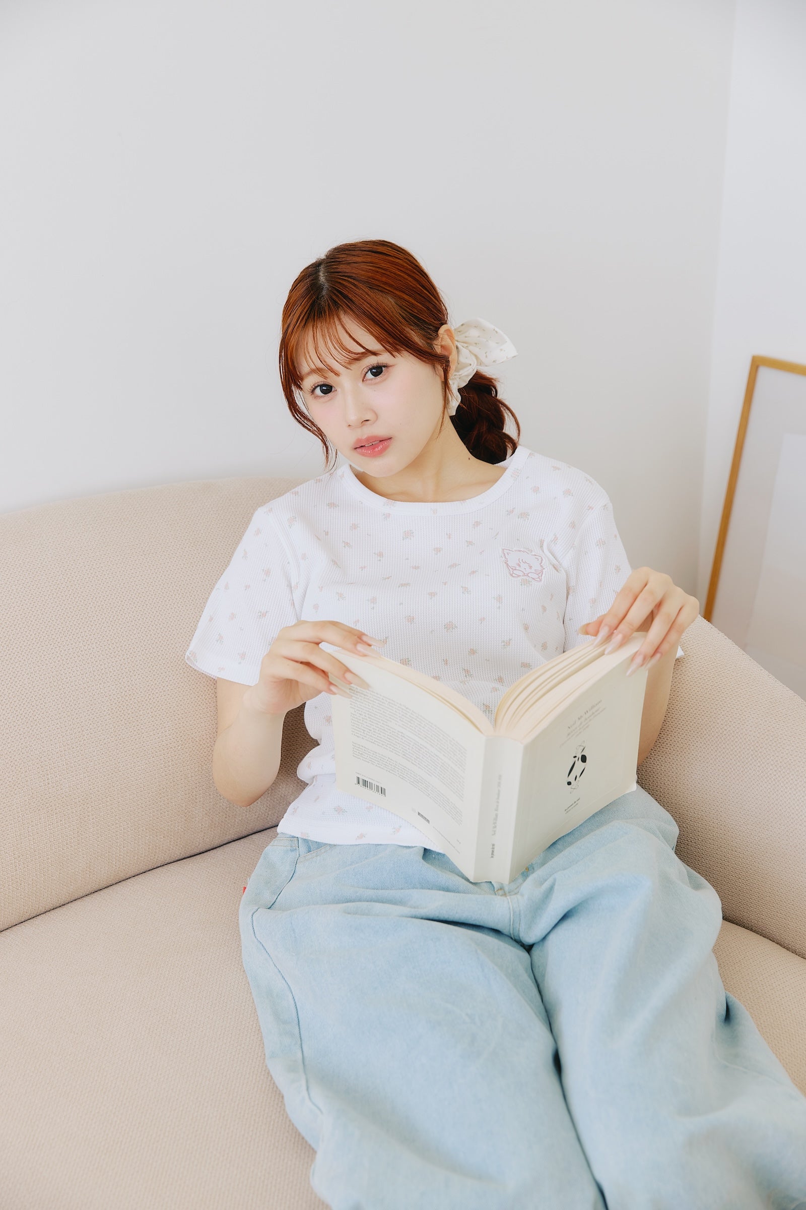 Lil ala mode  Tシャツ フラワー ムース ホワイト