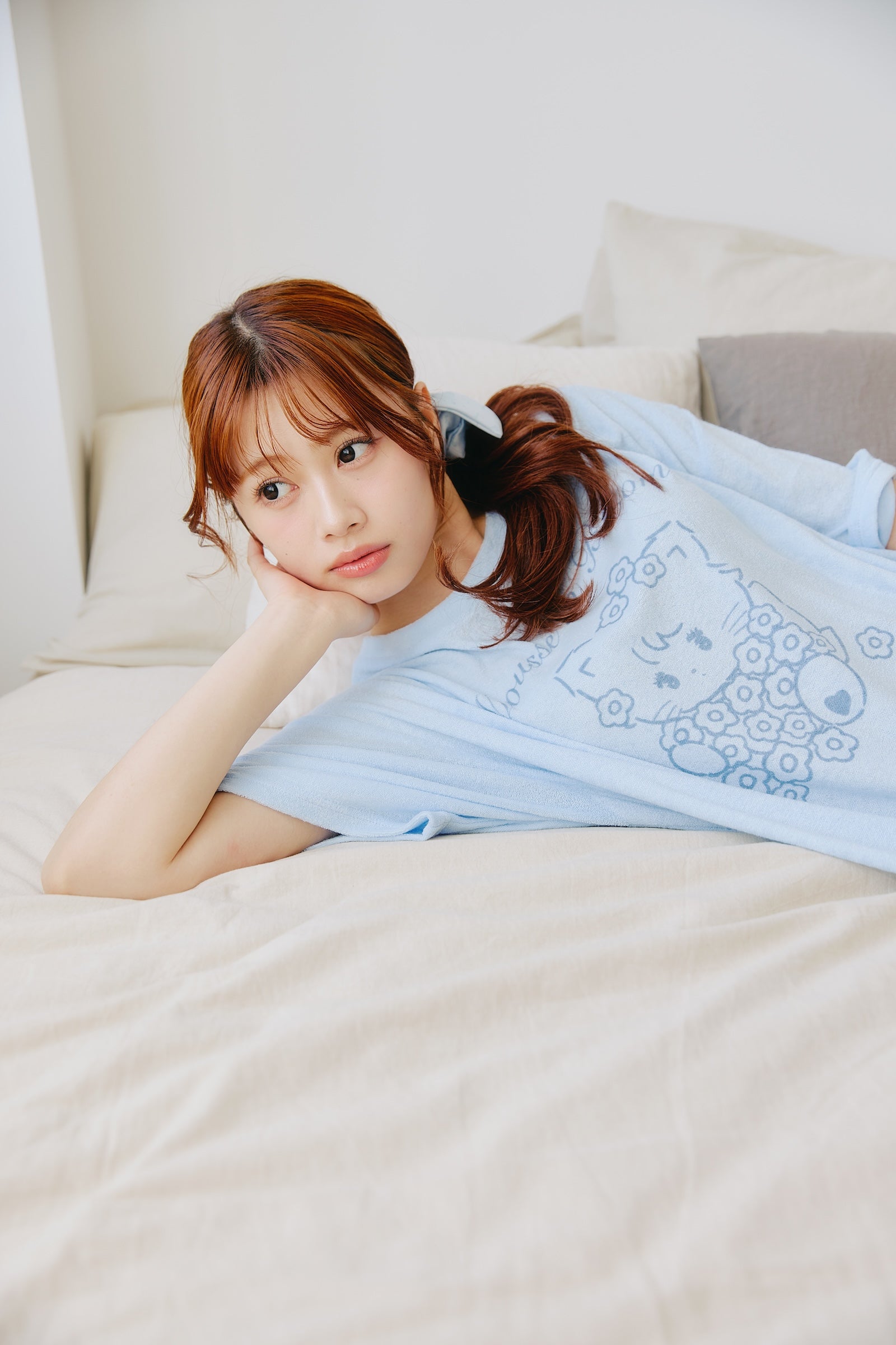 Lil ala mode ルームロングワンピース Bloom ムース ブルー