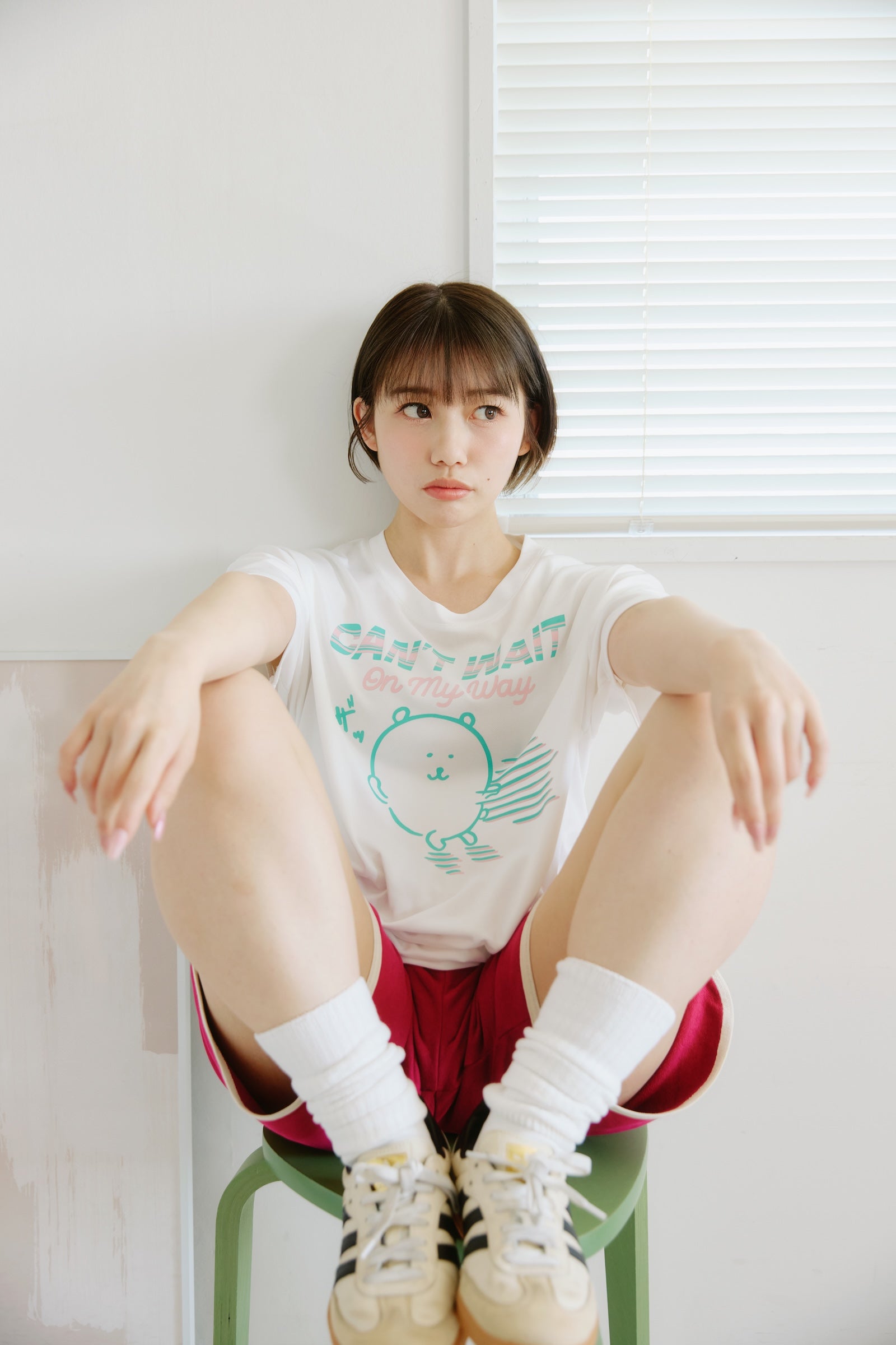 ナガノキャラクターズ ドライTシャツ CAN’T WAIT くま ホワイト