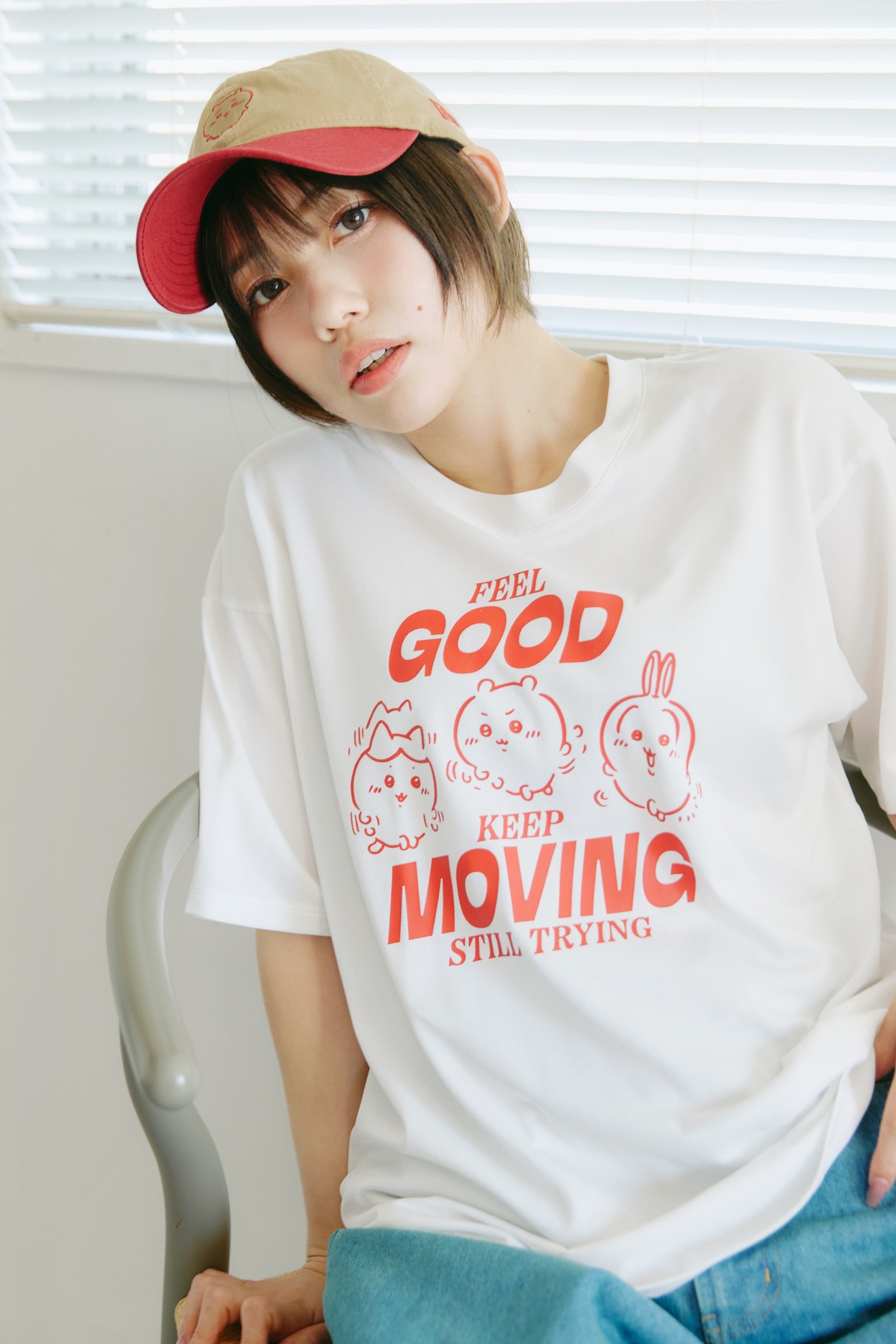 ちいかわ ドライTシャツ MOVE みんな ホワイト